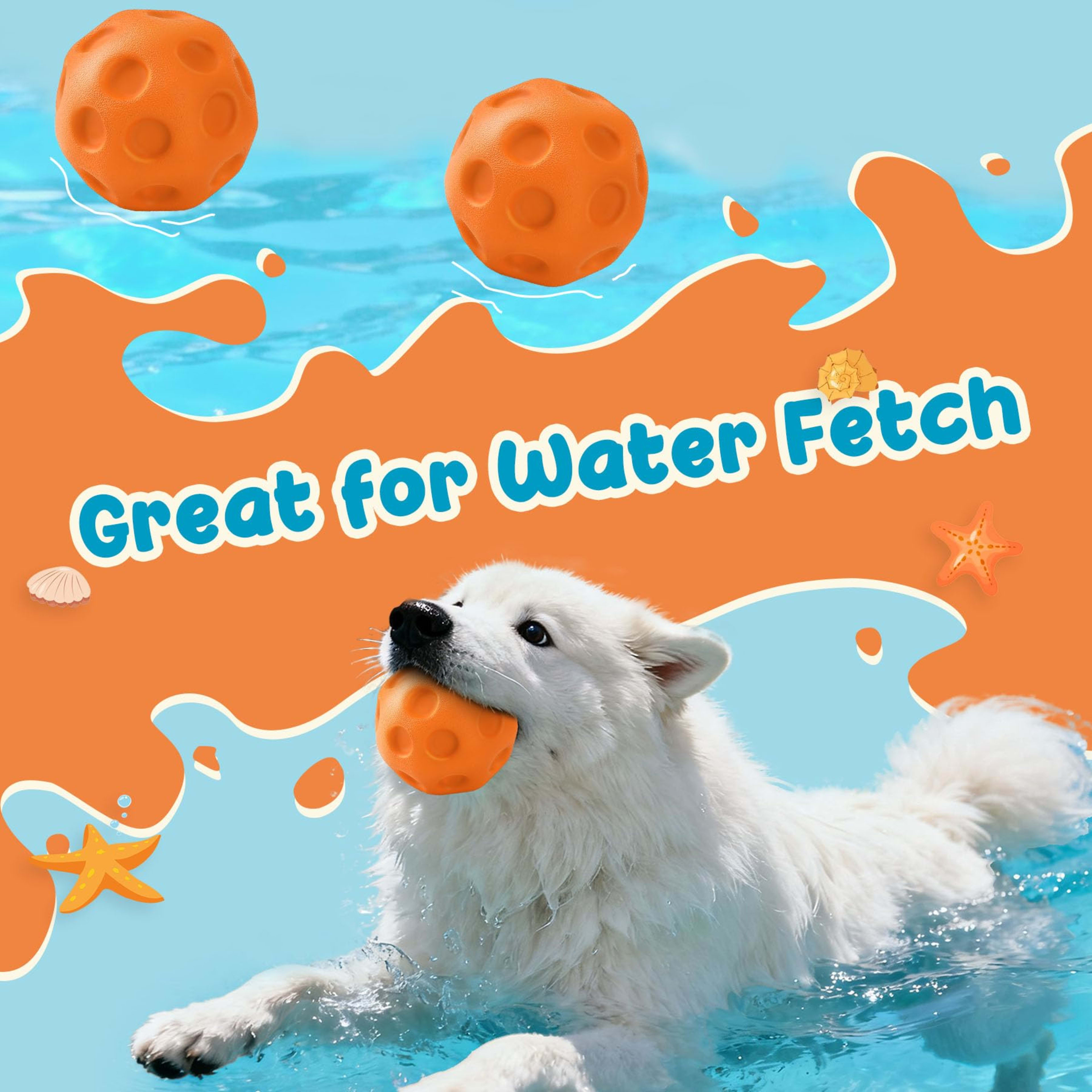 3 Pack Dog Balls For Medium & Large Dogs - High Bounce & Floating Fetch Balls, Interactive Outdoor Toys With Easy-Pickup 5