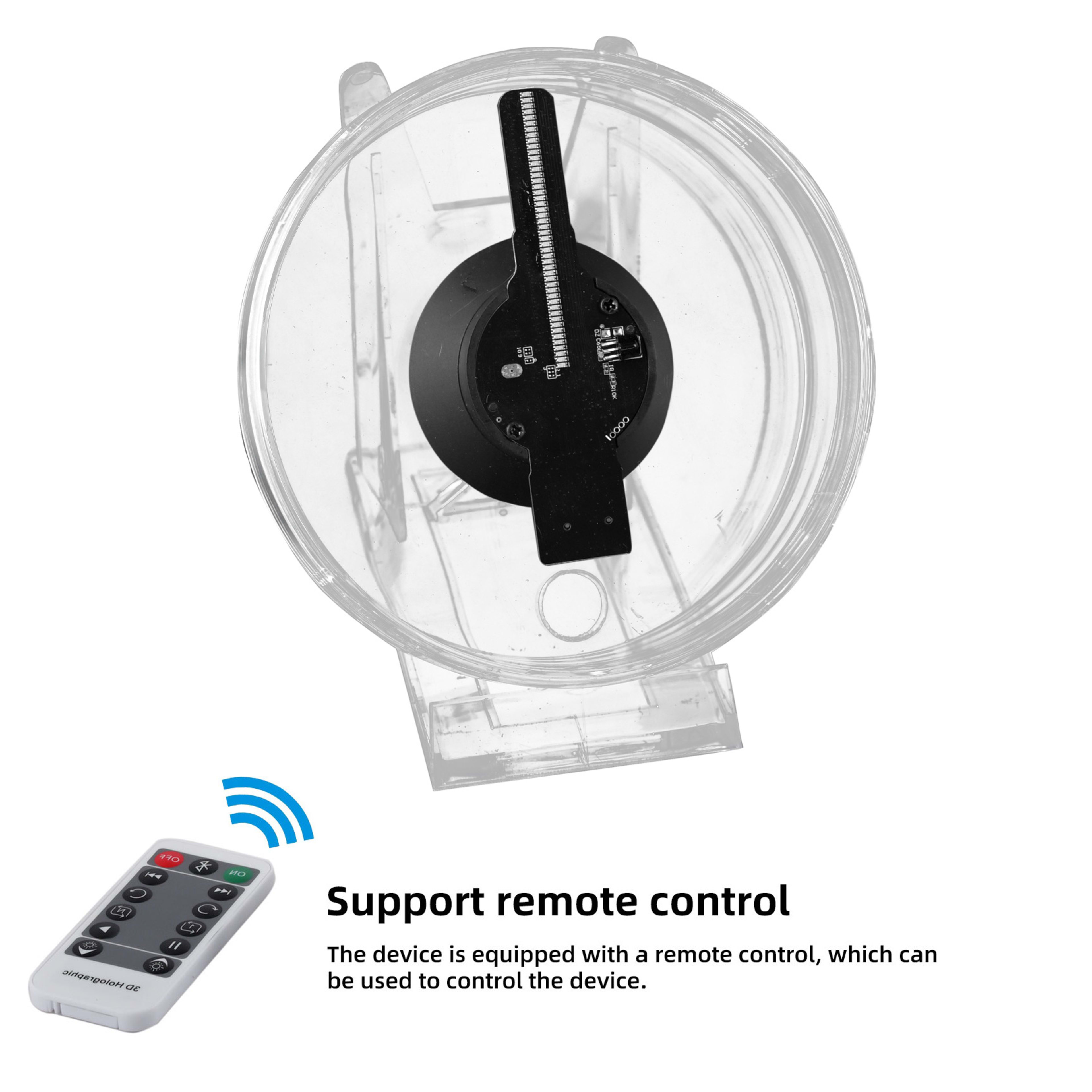 Wiilala 3D Holographic Fan, 4.7 Inch 3D Holographic Fan With WiFi Projector, Built-in Video - HD LED Holographic Diseskt 9