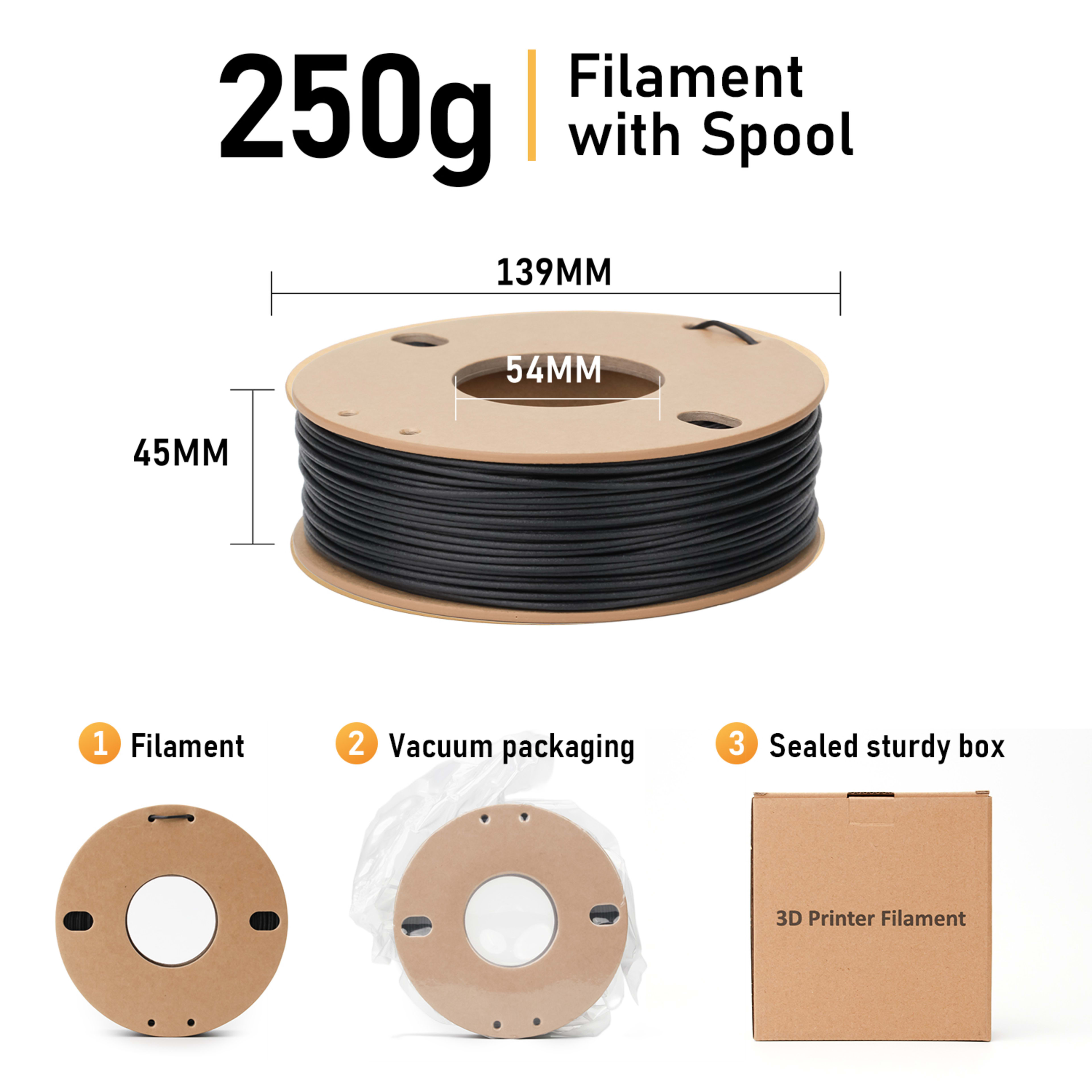 PETG-CF Engineering Filament, 15 Percent Carbon Fiber Reinforced 3D Printer Material, Strong Rigid Filament For Function
