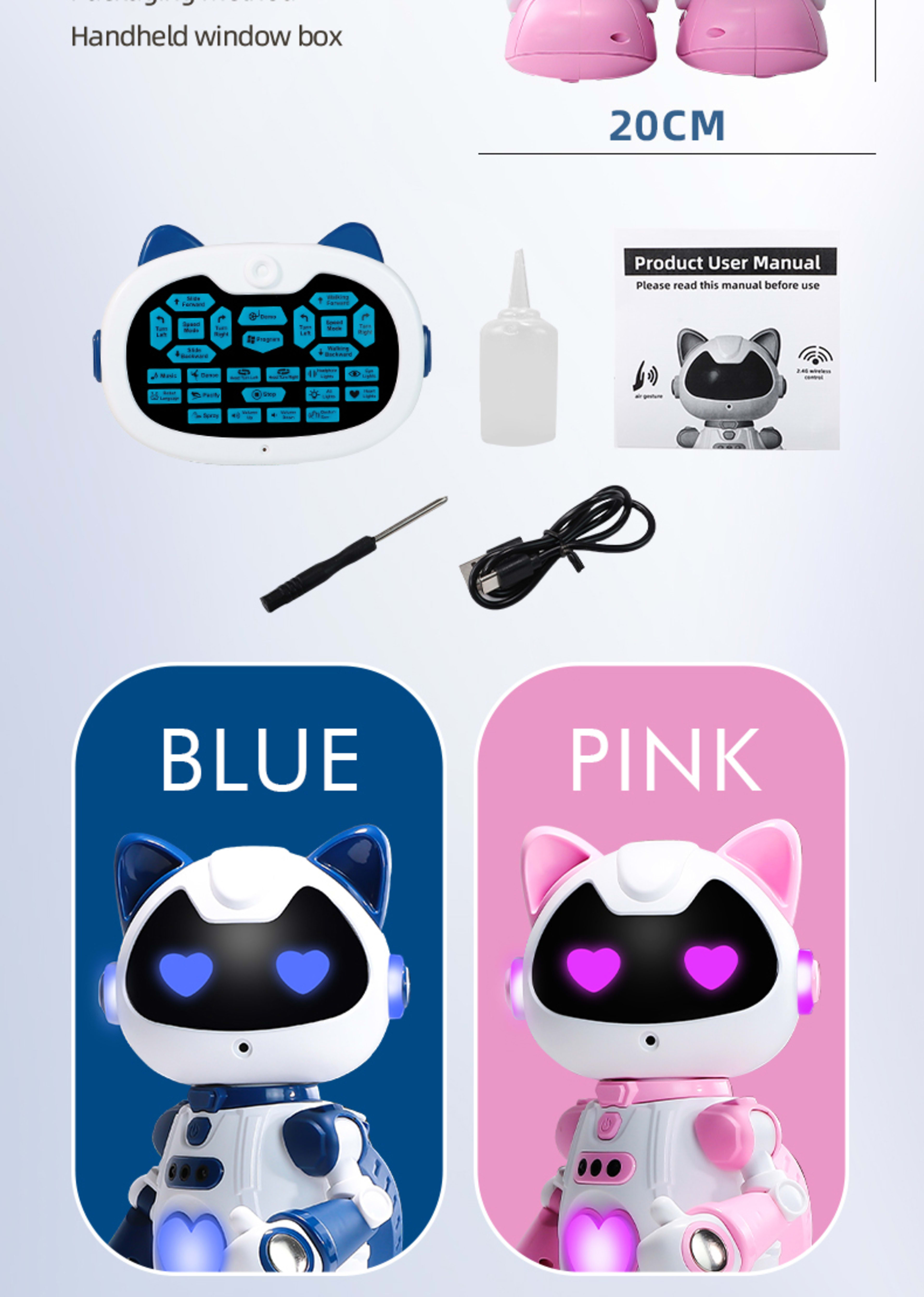 Intelligent Programming Gesture Induction Robot Spray Cool Breathing Lamp Children's Toys 16