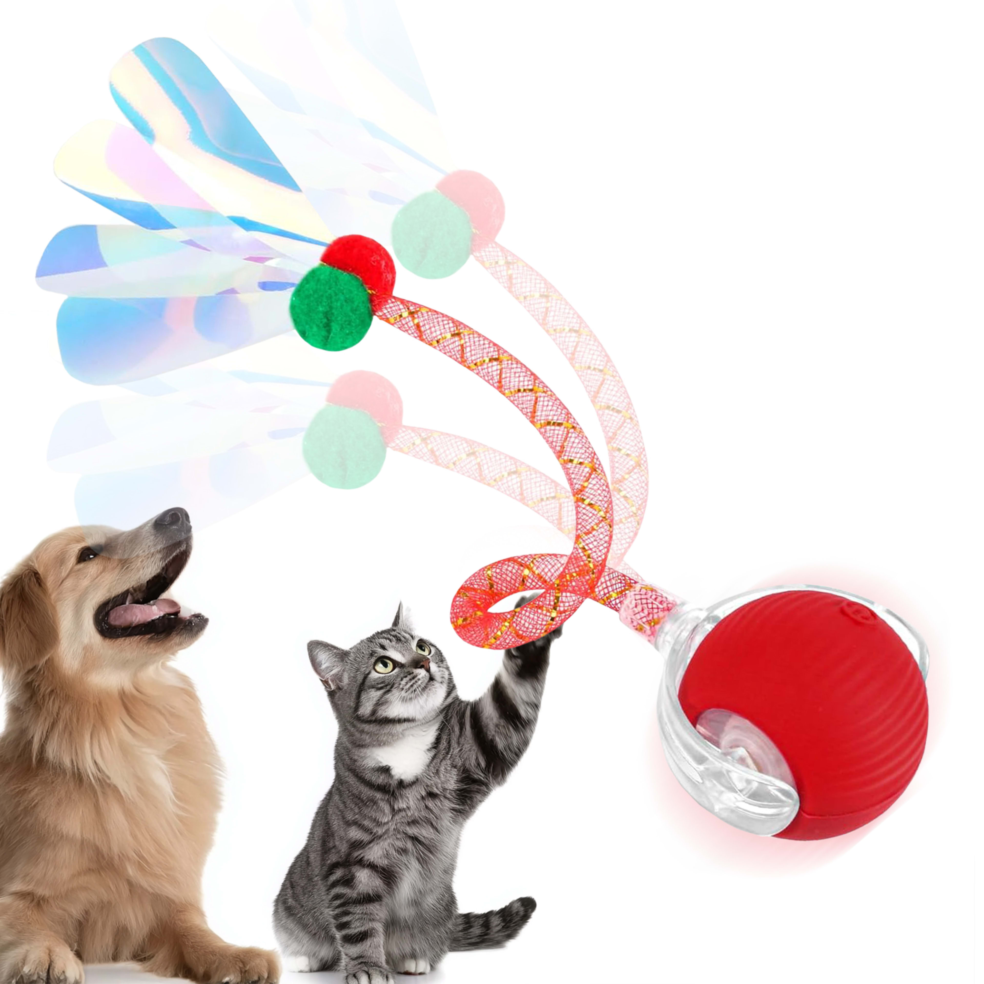 Interactive Toys Ball For Cats, Dog,Agile Moving Cat Ball With ElasticMesh Tail 7