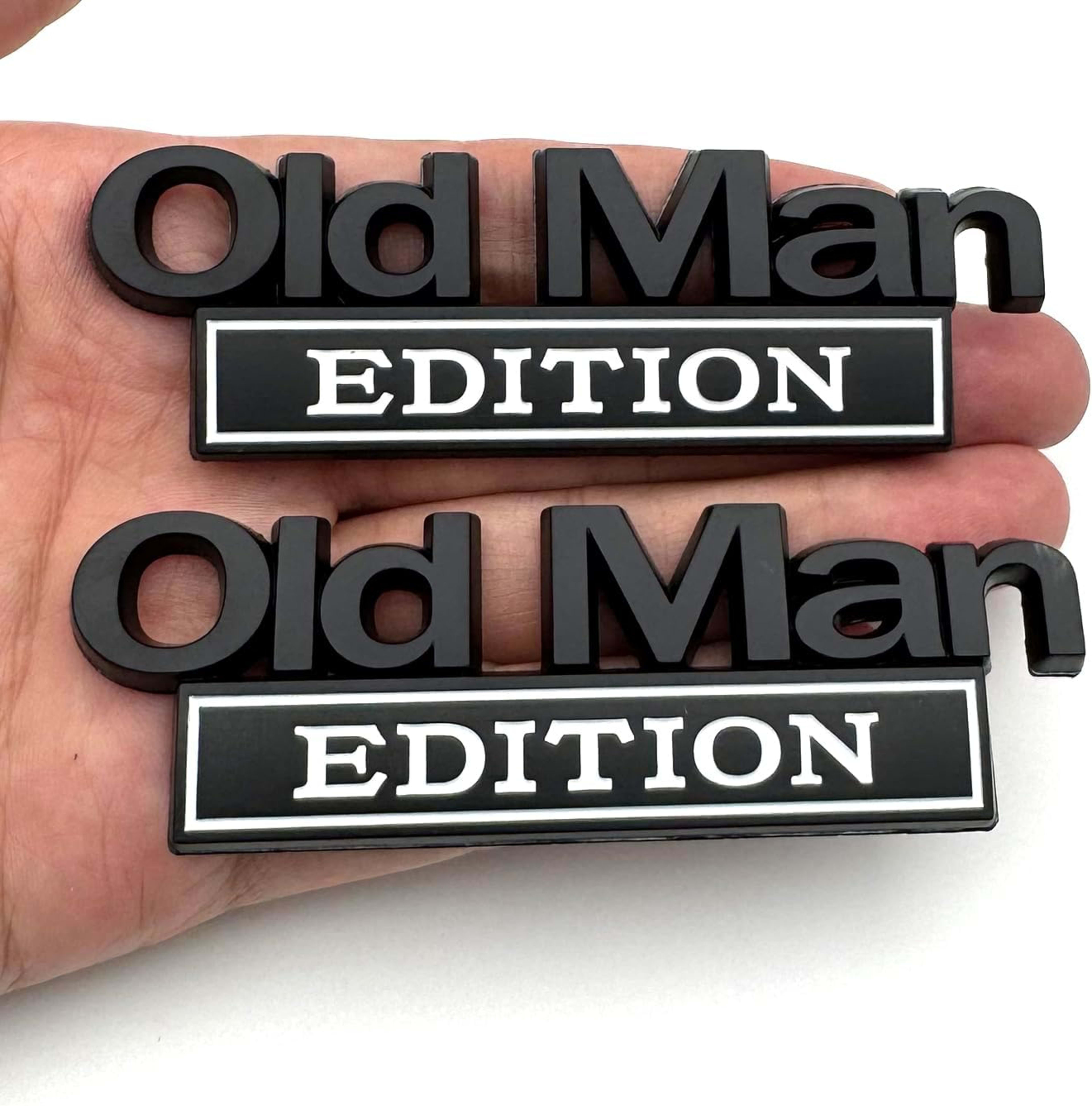 2pack Old Man Edition Emblems, Seabee Emblem 3D Badge Decal Car Truck SUV,Refrigerator Sticker,Window Display Stickers,B 13
