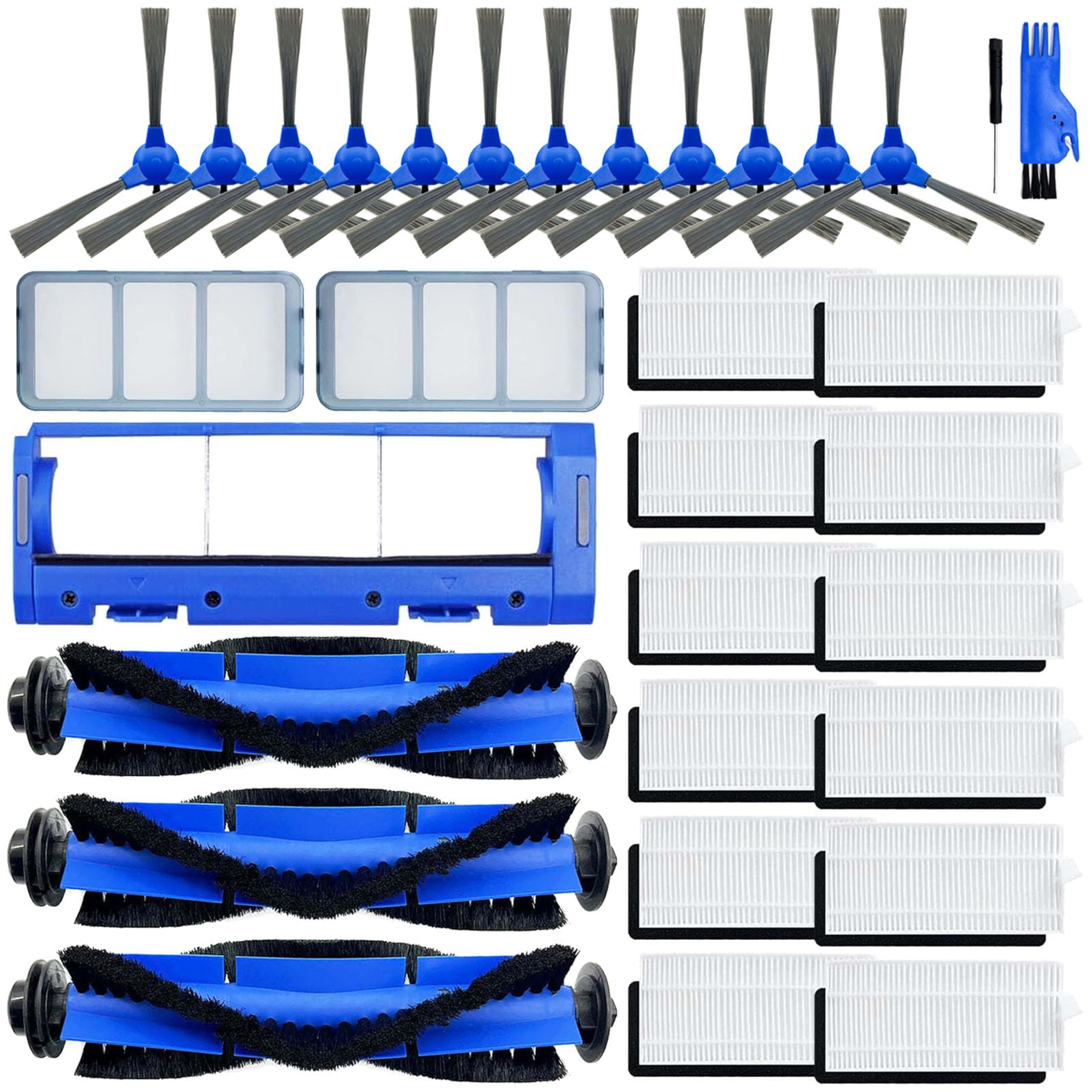 RoboVac 11S Replacement Part Compatible For Eufy RoboVac 11S, 15C, 30, 30C, 12, 35C, 25C, 15T Robotic Vacuums, 3 Rolling 4