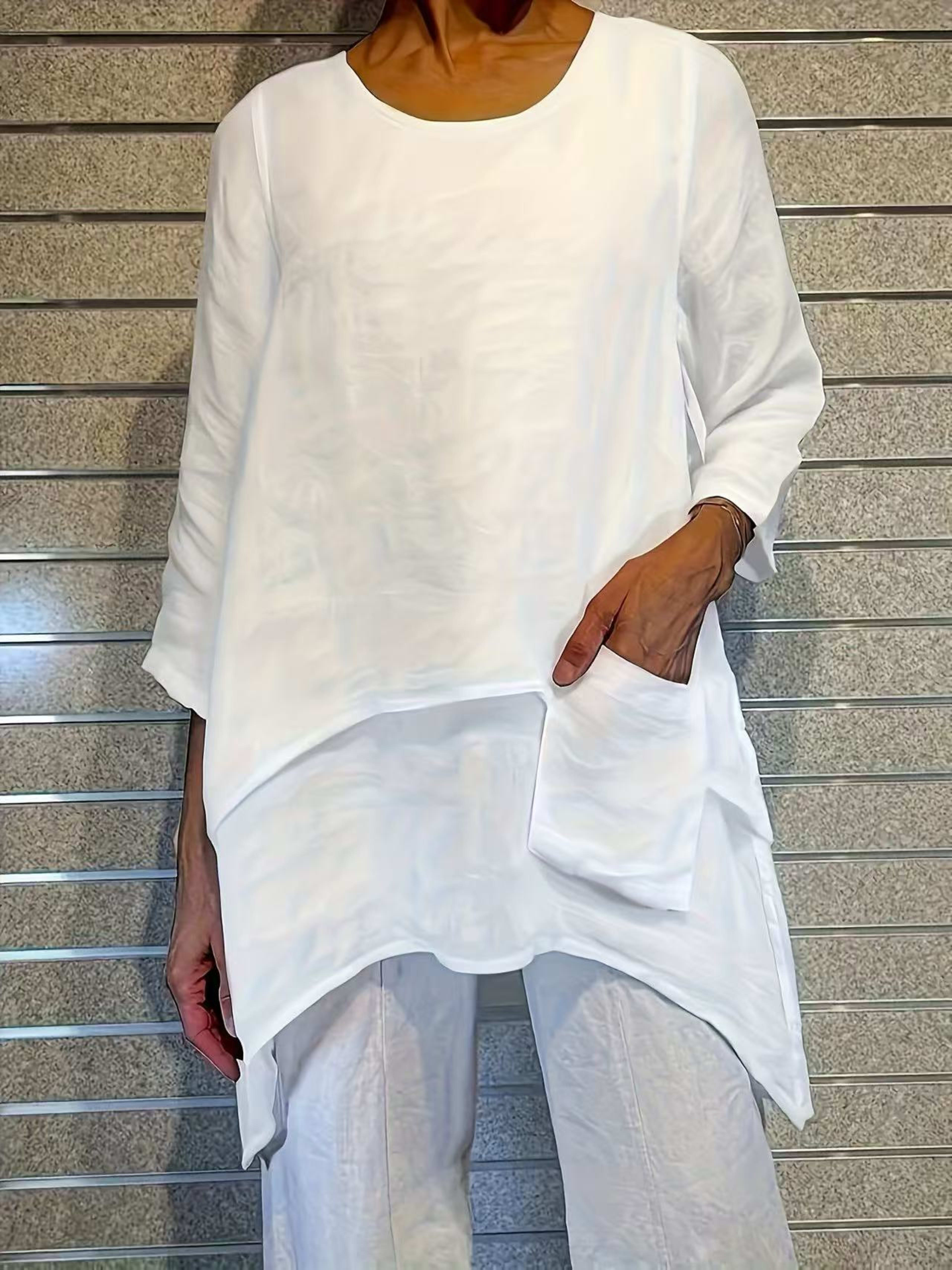 Plus-Size Loose Long-Sleeve Blouse 3