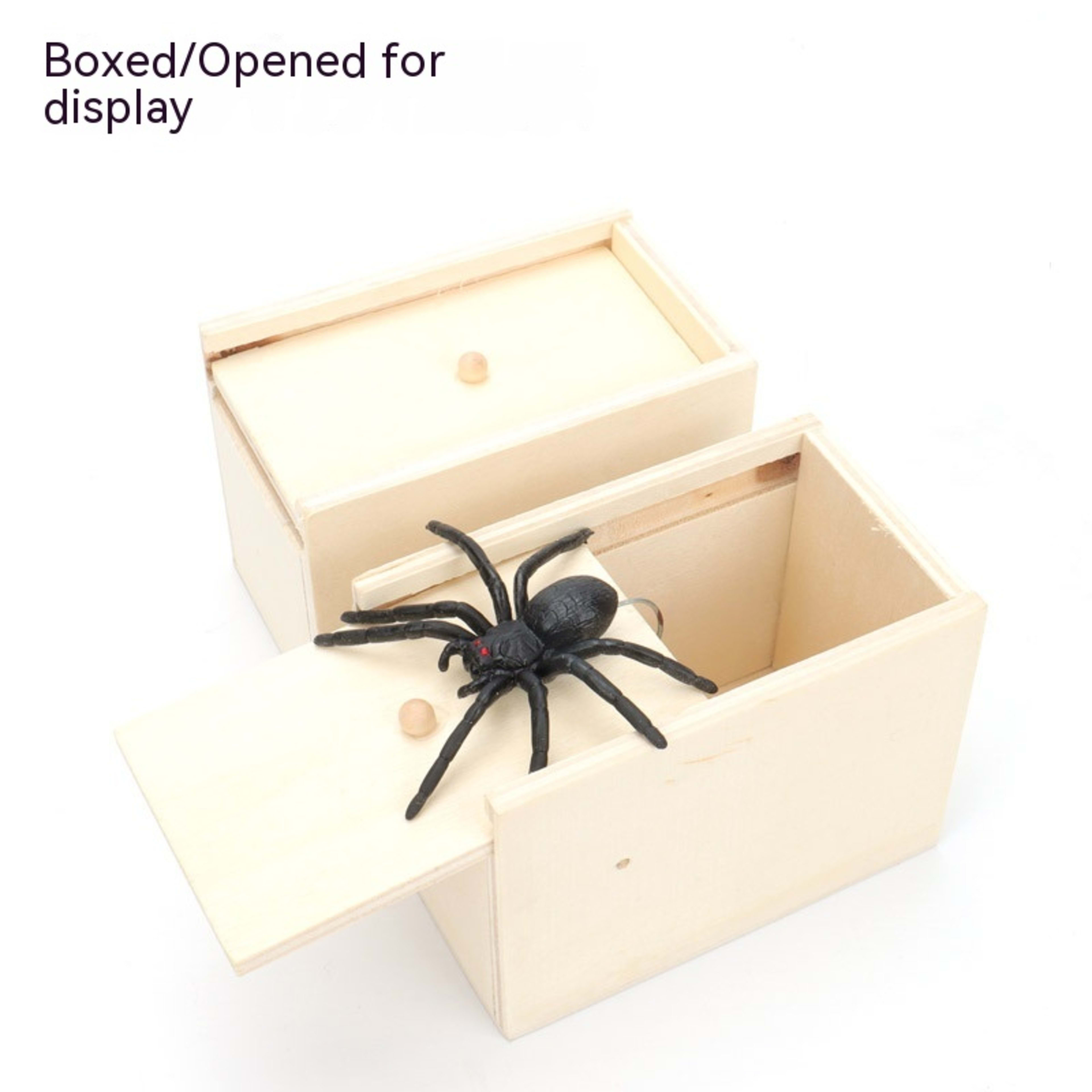 Simulation Spider Scared Wooden Box Spoof Spider Creative Tricky 1