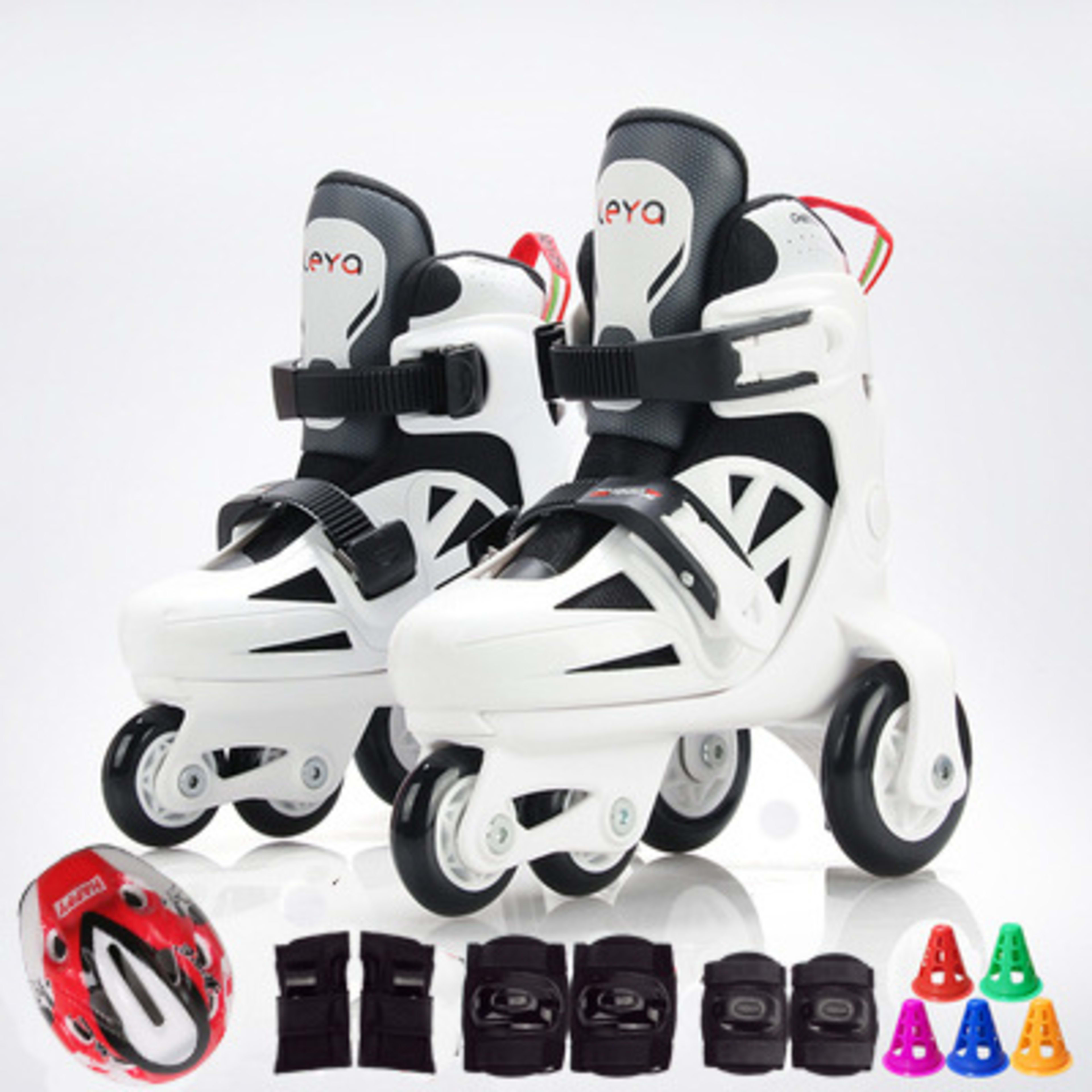 Full Set Of Adjustable Double Row Kids Roller Skates 3