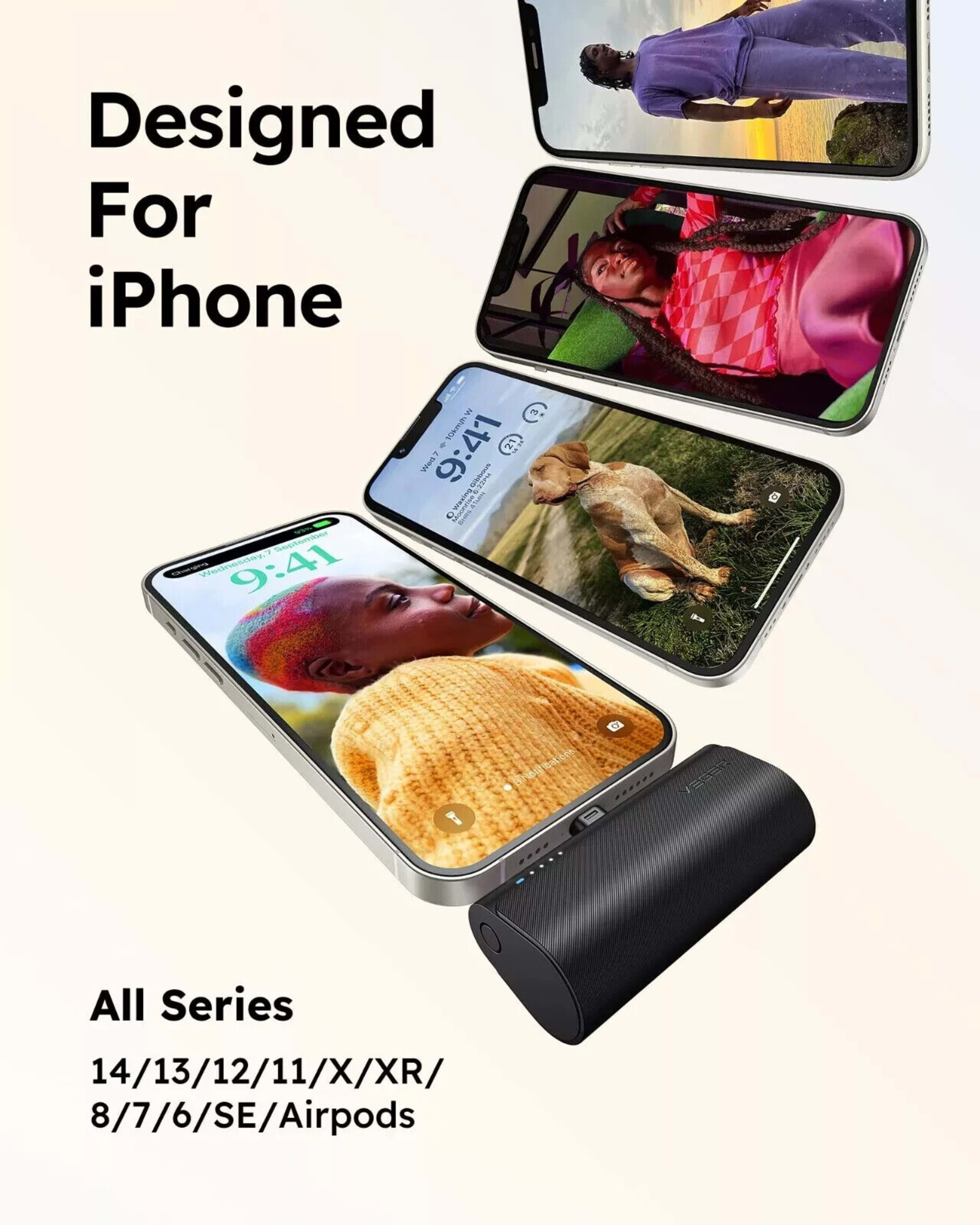 5000mAh Pocket-sized Mini Power Bank, 20W Fast Charging Function, Portable Charging Adapter For IPhone Android Smartphon
