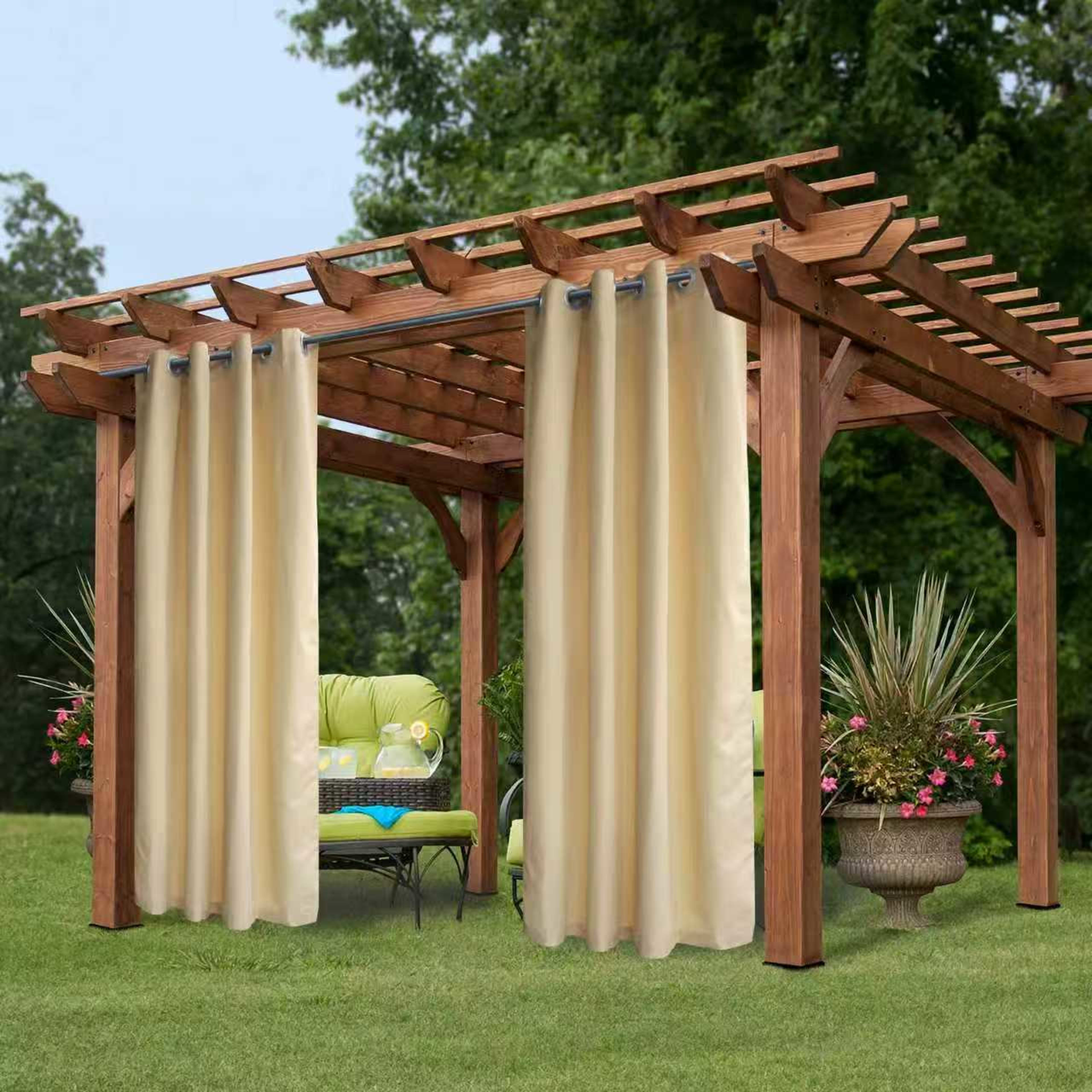 50 In. X 84 In. Indoor Outdoor Grommet Curtain 1 Panel - 3 Color Options Available 3