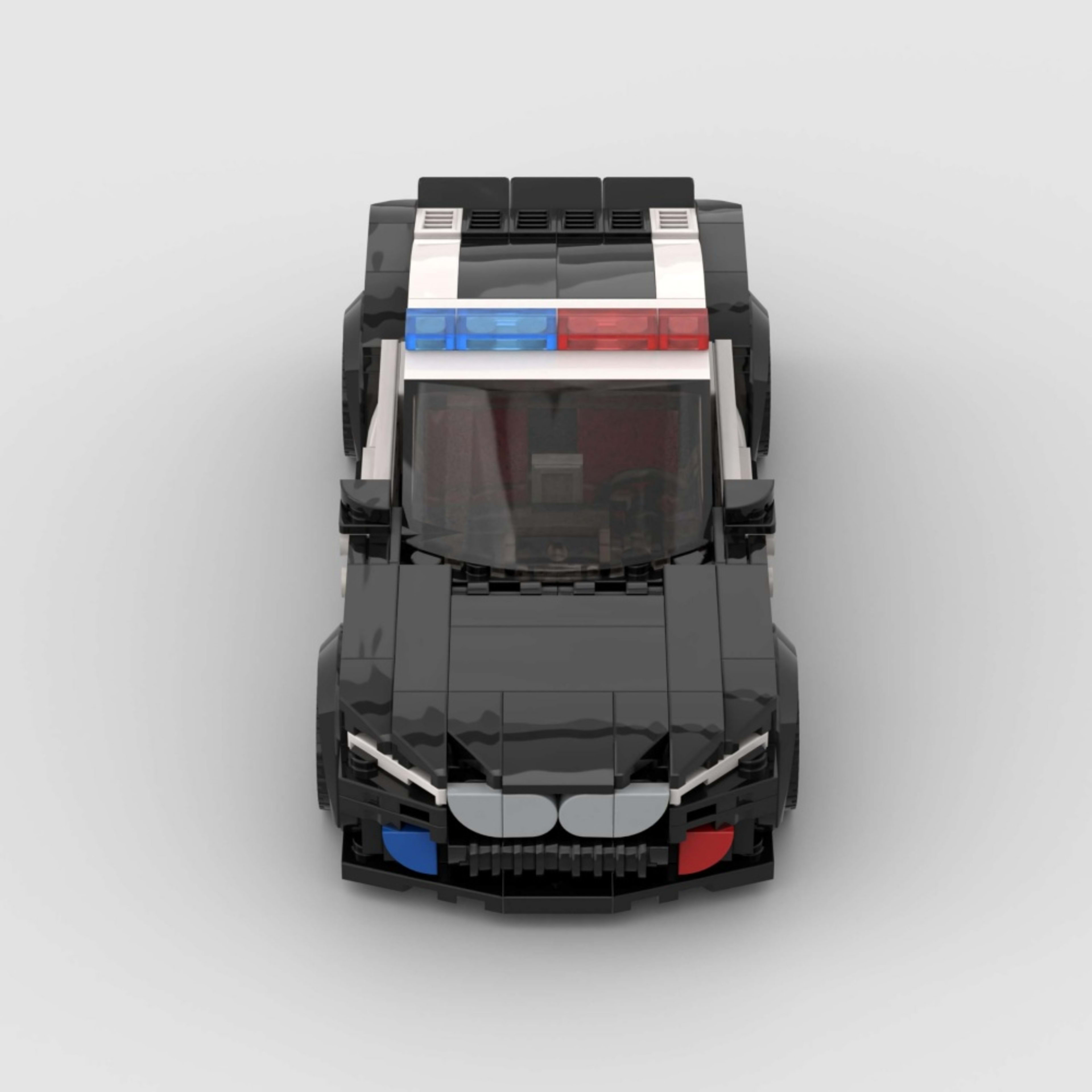 318PCS Police Sports Car Building Blocks, Black & White Cop Vehicle Toy With Light Bar Kit For Kids And Adults,Collectib 7