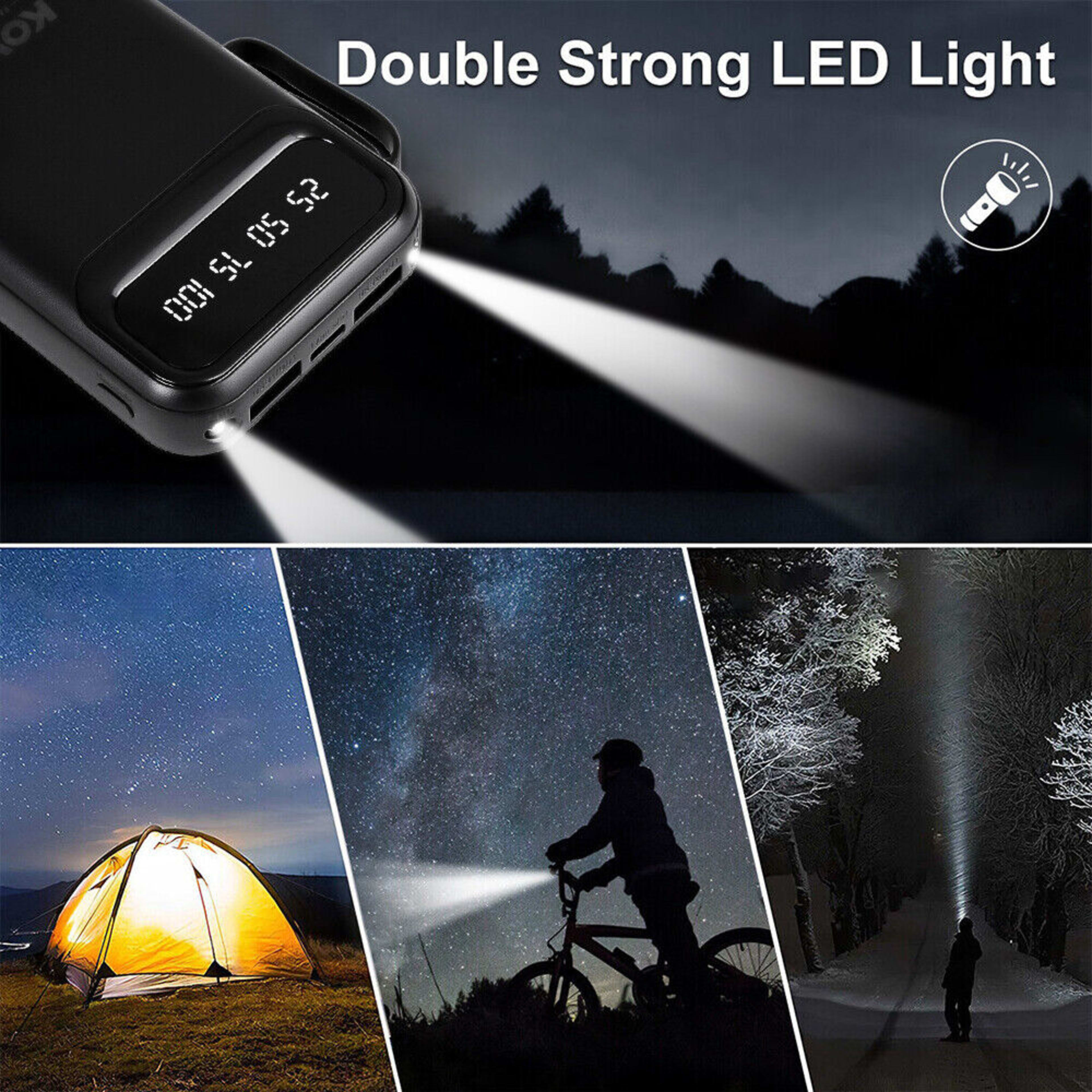 3o000mAh Power Bank, Fast USB Charger, External Battery For Mobile Phones DE 6