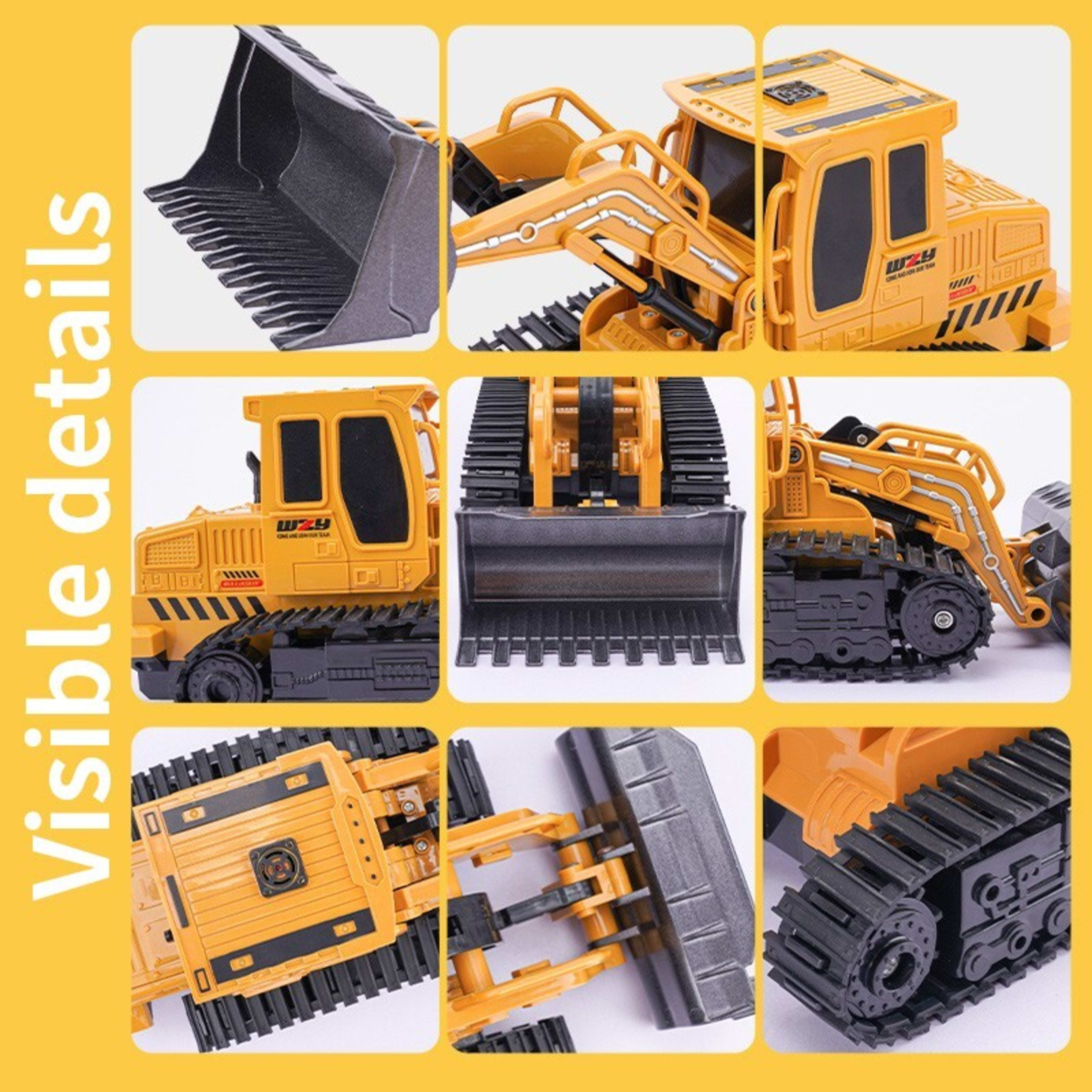 2025 Remote-controlled Engineering Vehicle Toy Bulldozer Excavator Kids Gifts 5