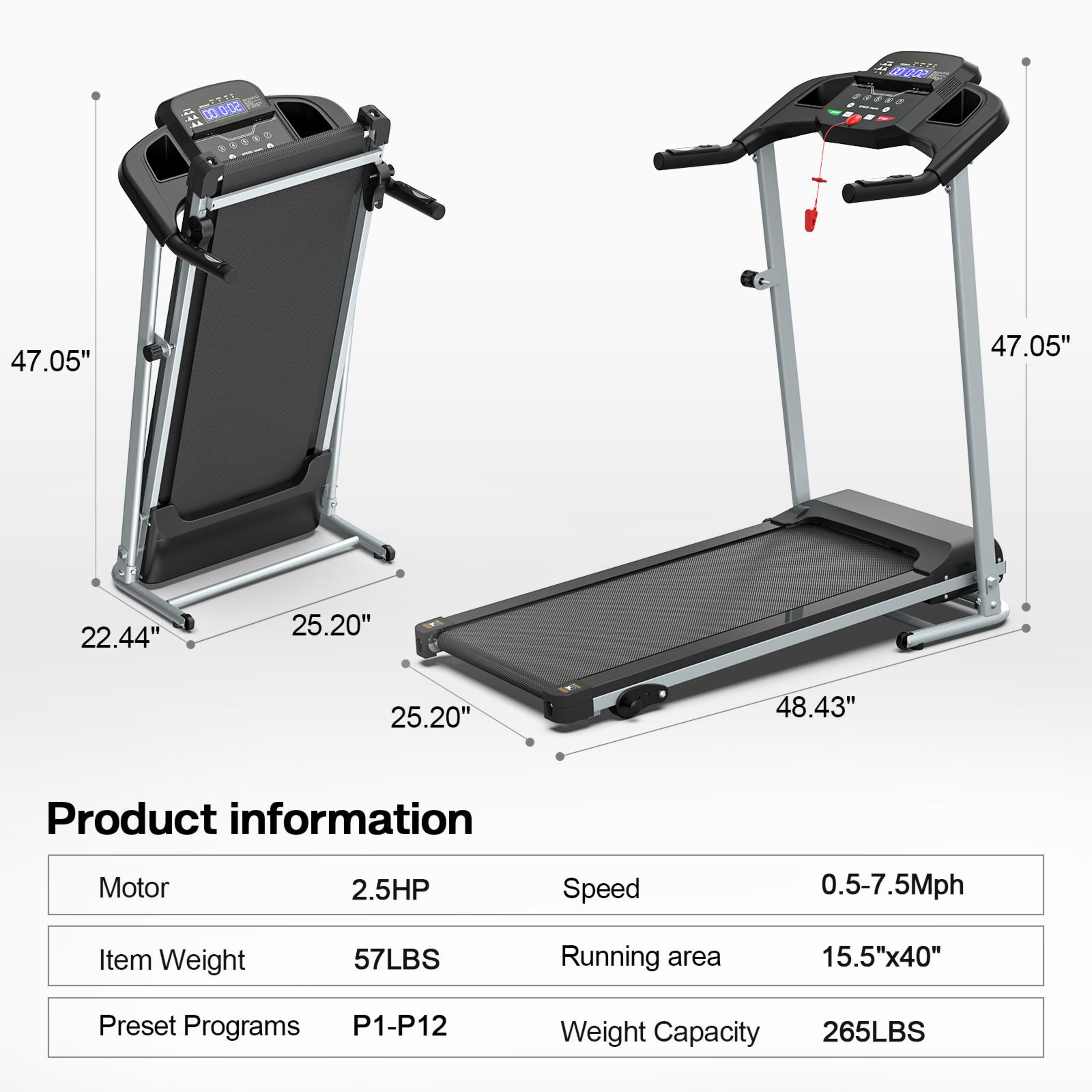Foldable Treadmill For Home Use, Shock-absorbing, Non-slip, Multi-functional, Essential Fitness Equipment For The Whole  3