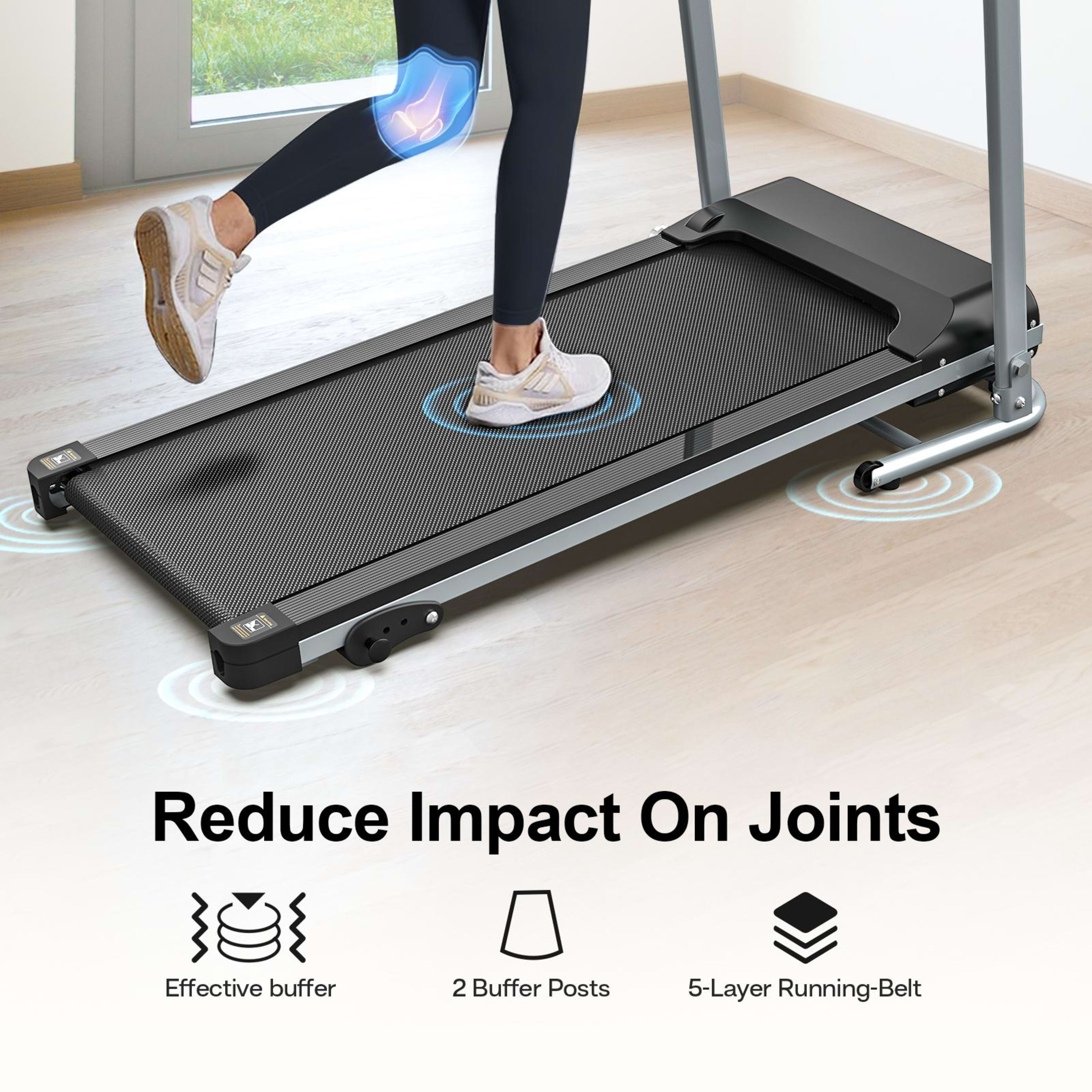 Foldable Treadmill For Home Use, Shock-absorbing, Non-slip, Multi-functional, Essential Fitness Equipment For The Whole  2