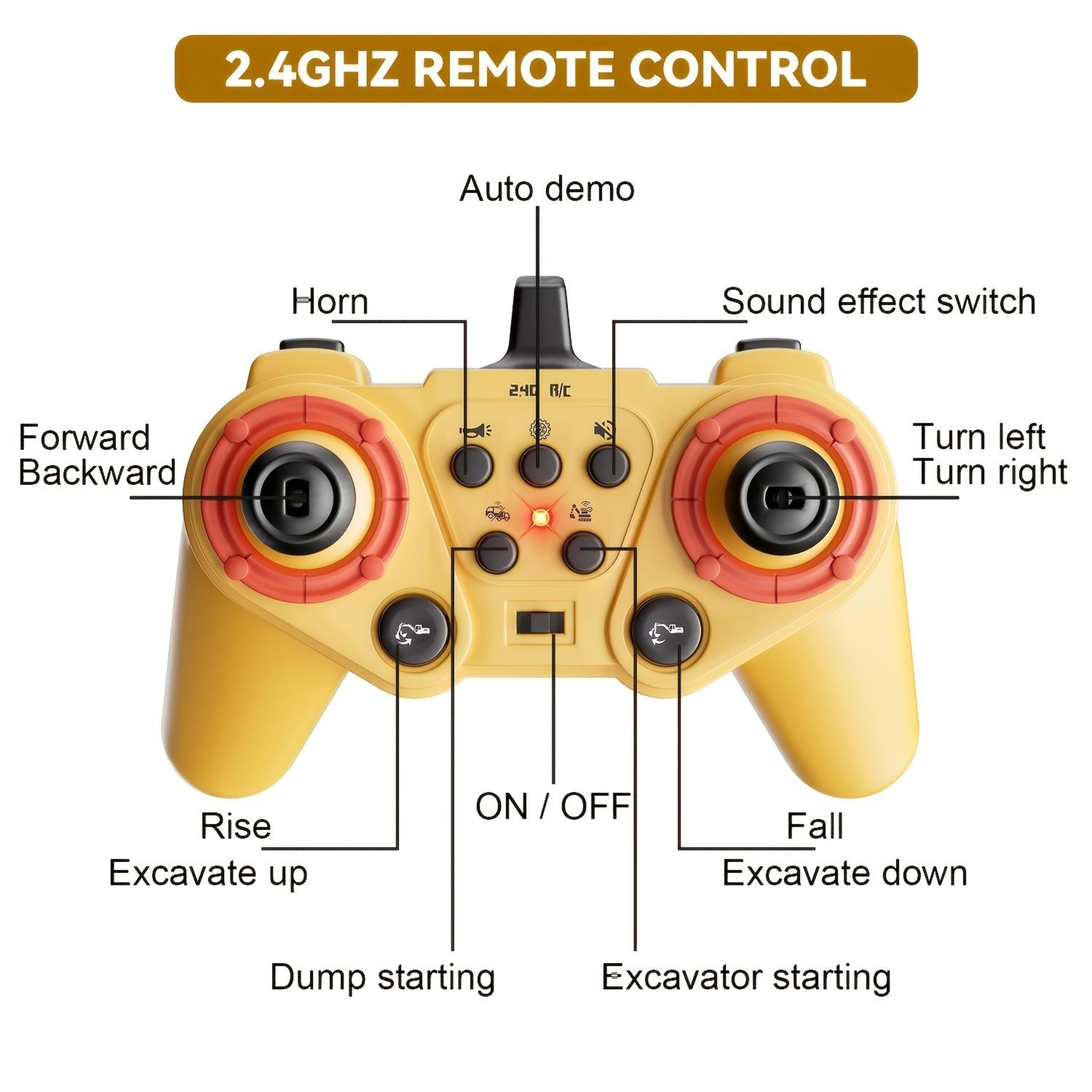 Remote Control Excavator Construction Vehicle Set Educational Construction Toy For Children