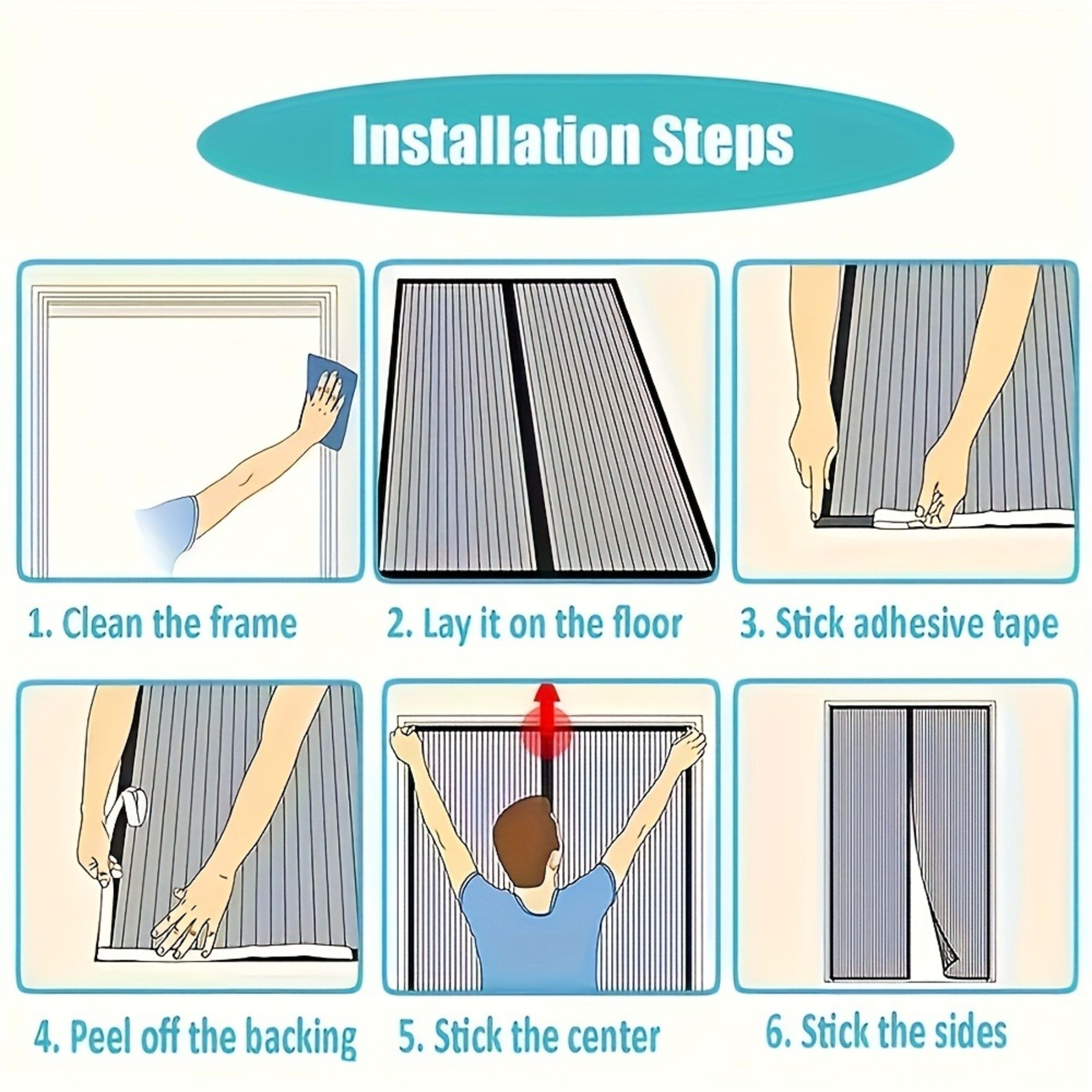 One Automatic Self-closing Magnetic Screen Door With Powerful Magnetic Blocks To Ensure A Tight Closure, Preventing Mosq 7