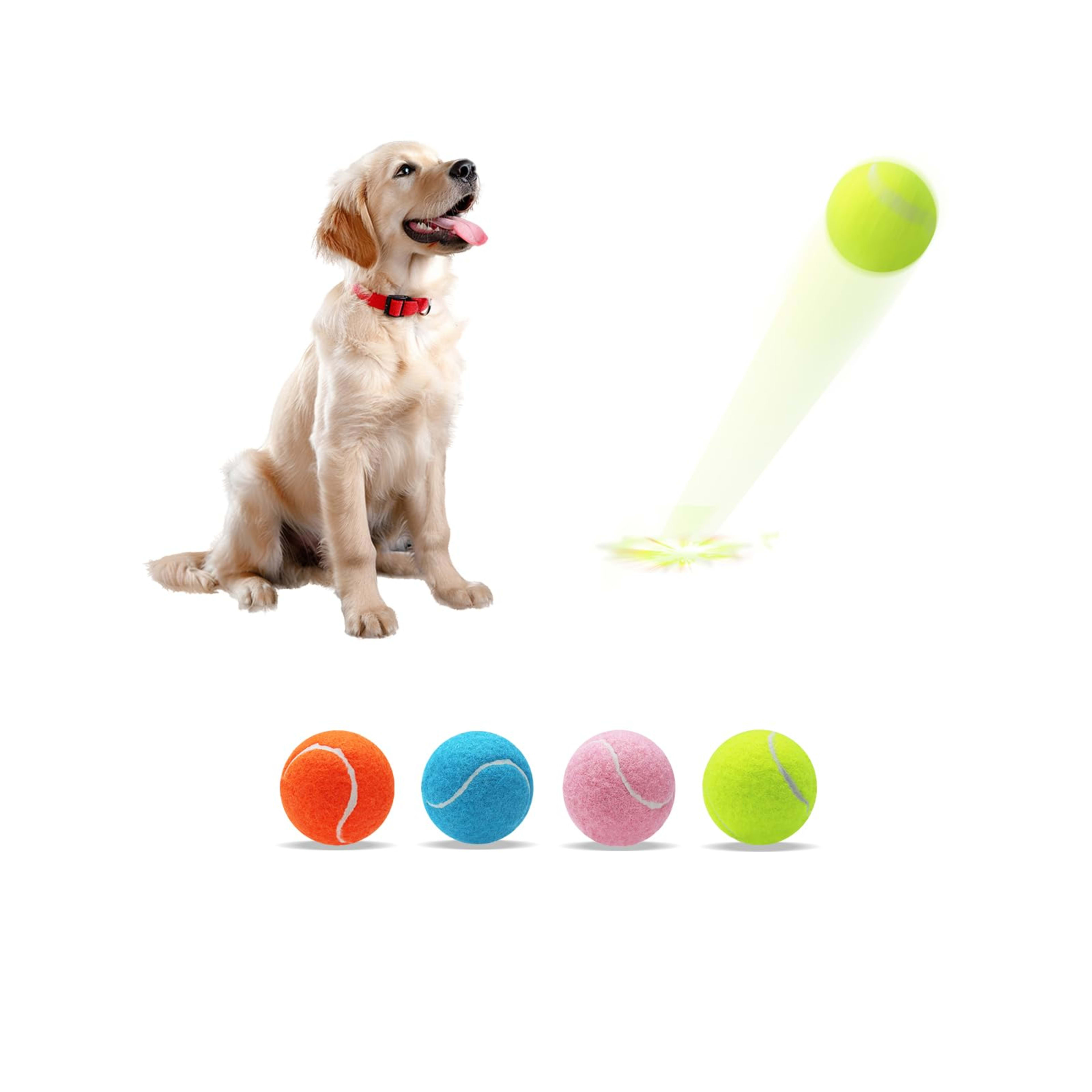 Dog Balls, Tennis Balls For Dogs,Colorful Easy Catching Pet Playing Ball 7