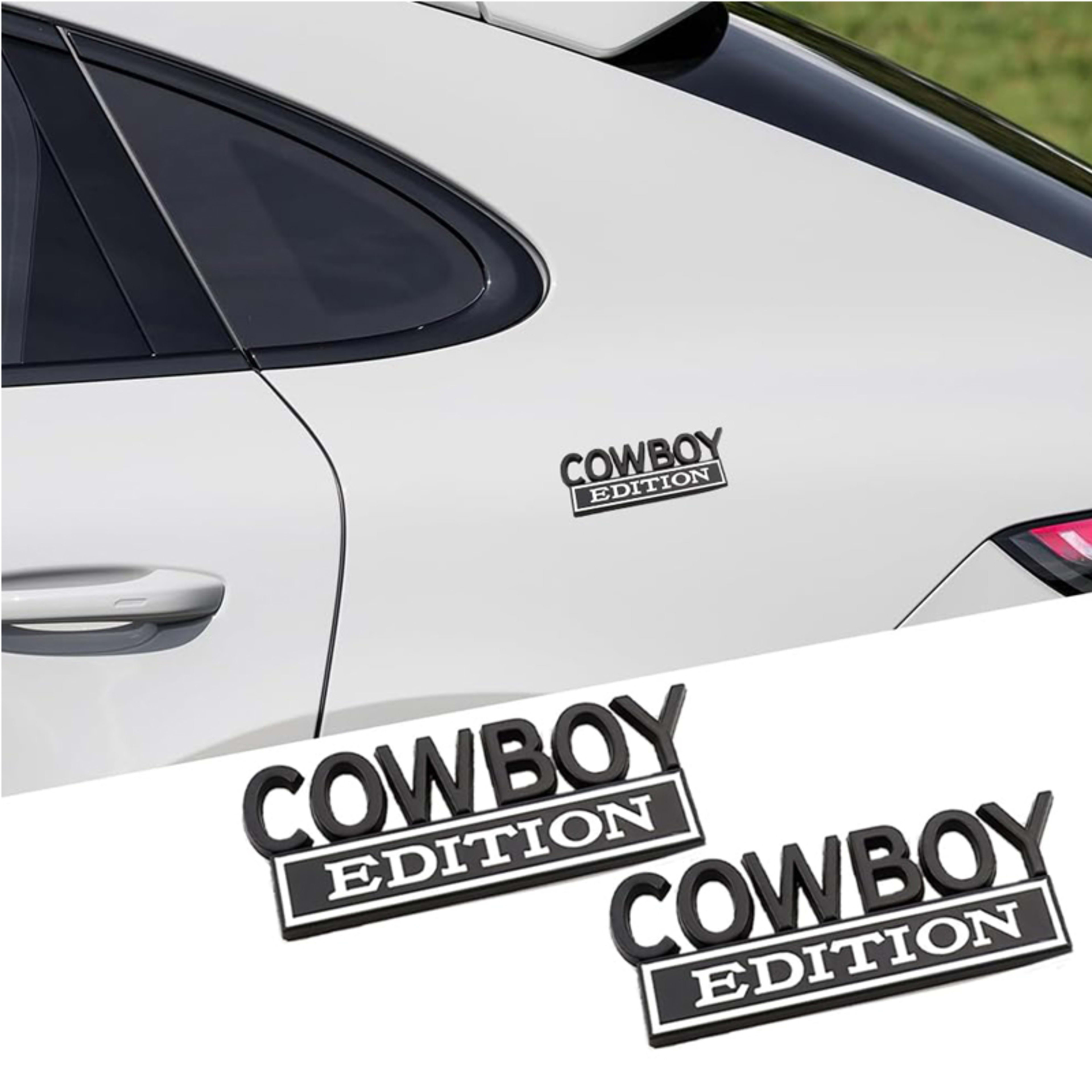 2pack Cowboy Edition Emblems, Seabee Emblem 3D Badge Decal Car Truck SUV,Refrigerator Sticker,Window Display Stickers,Bi 11