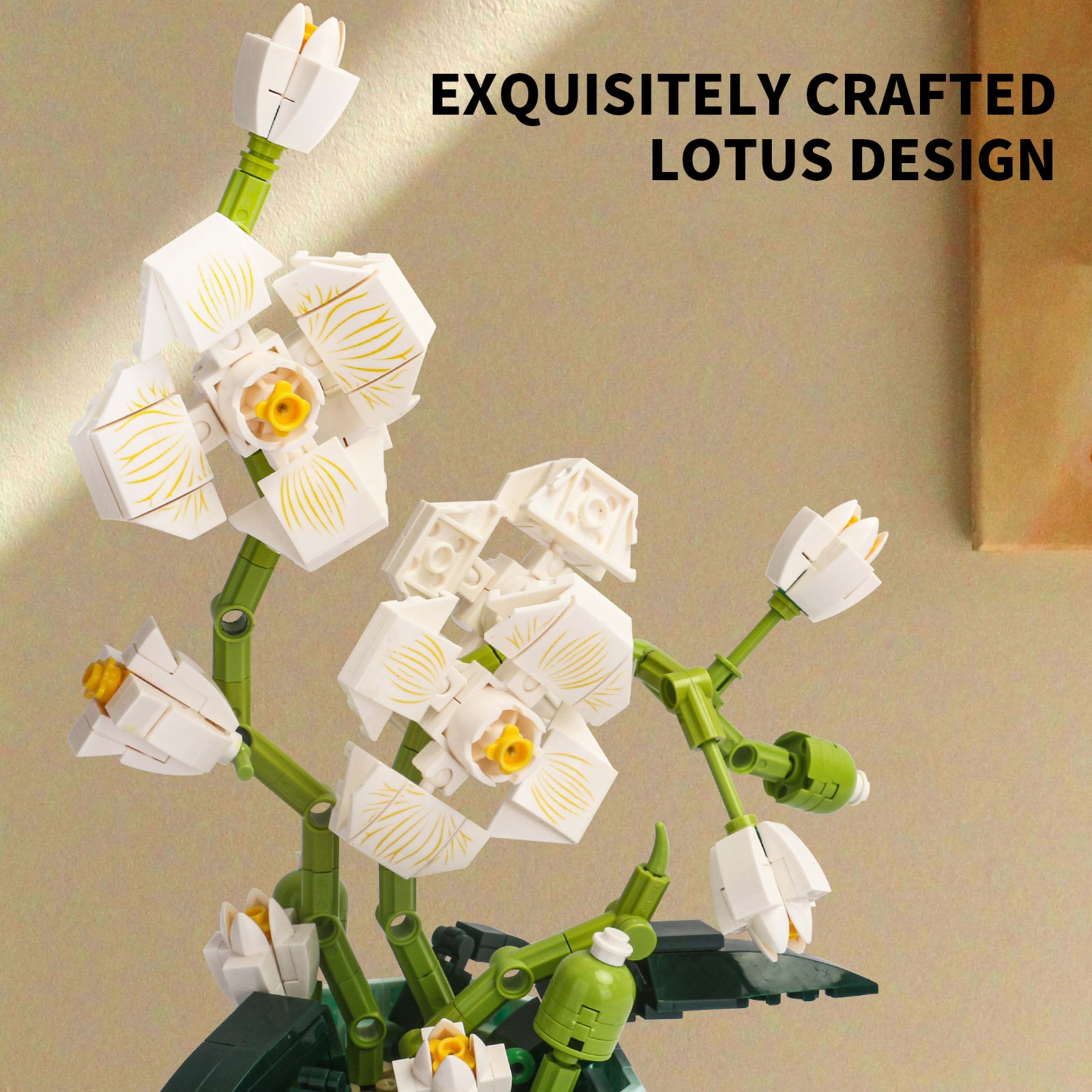 Flower Botanical Bonsai Building Set Freshing Color Orchid Bonsai Building Blocks Set For Home Decoration 3