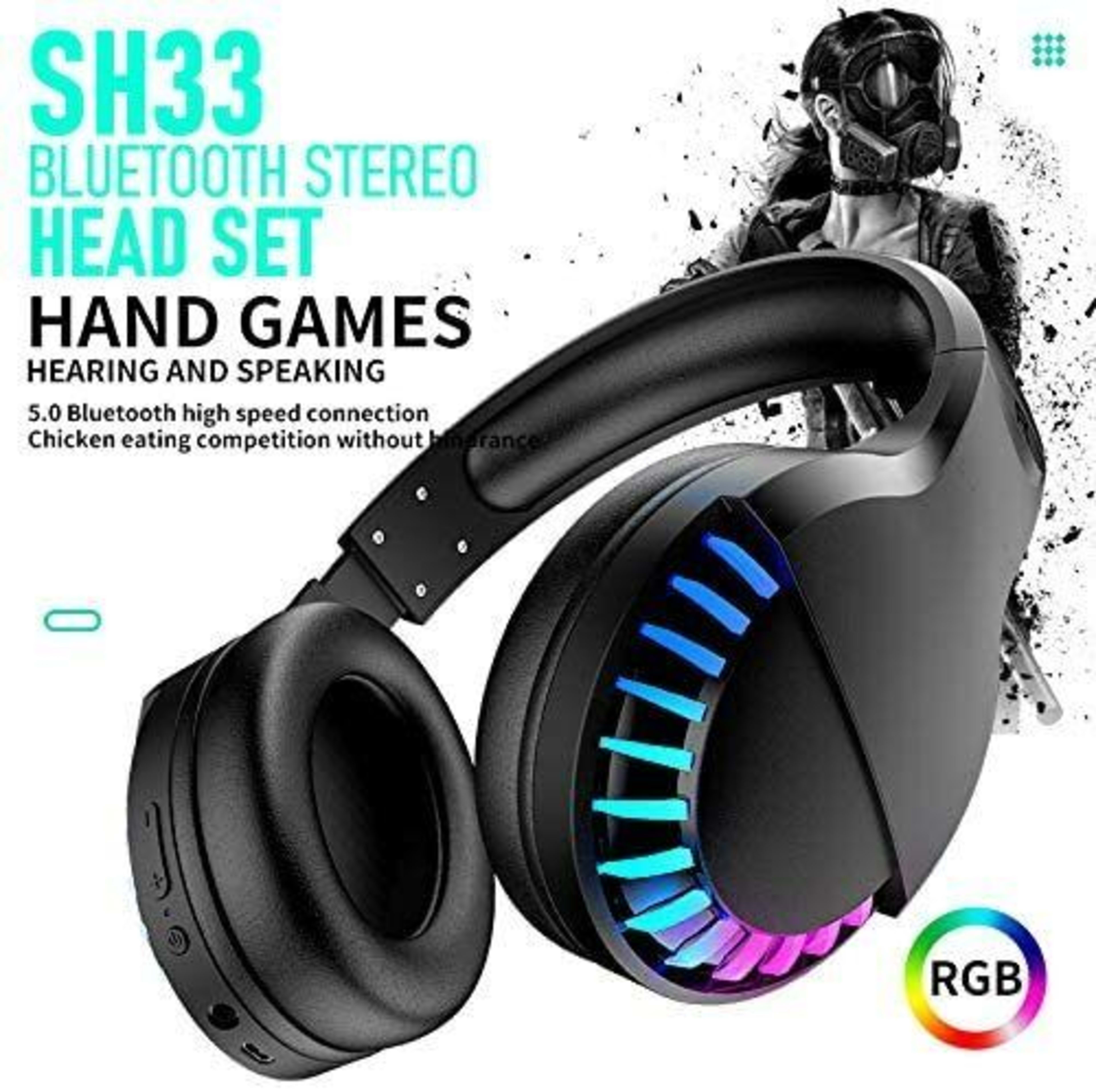 AU Wireless Bluetooth Gaming Headset Headphones Stereo For Laptop PC Phones Ipad 3
