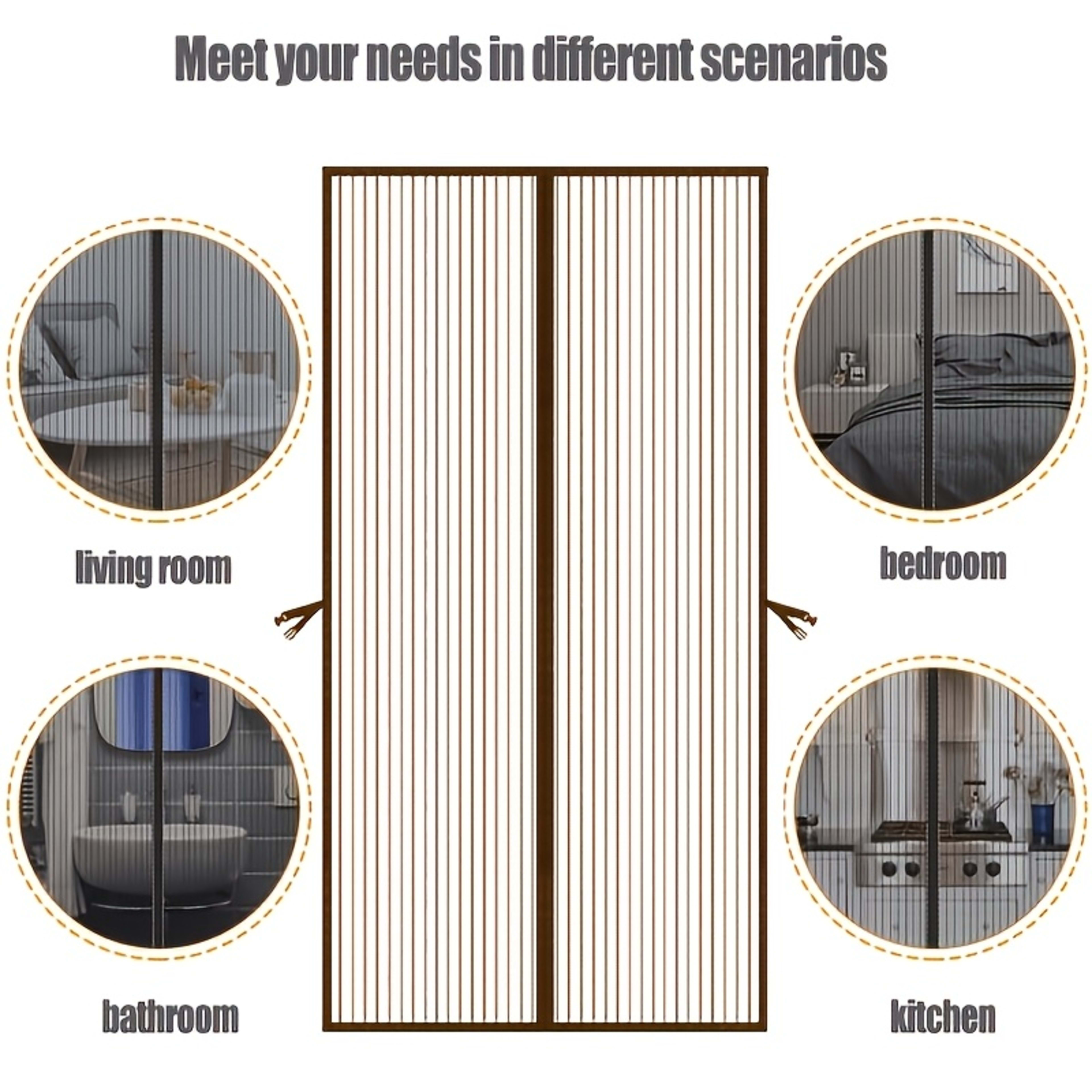 Magnetic Screen Door, Upgraded Polyester Fiber Mosquito And Fly Proof Mesh Curtain With Magnetic Closure Device, Suitabl 6