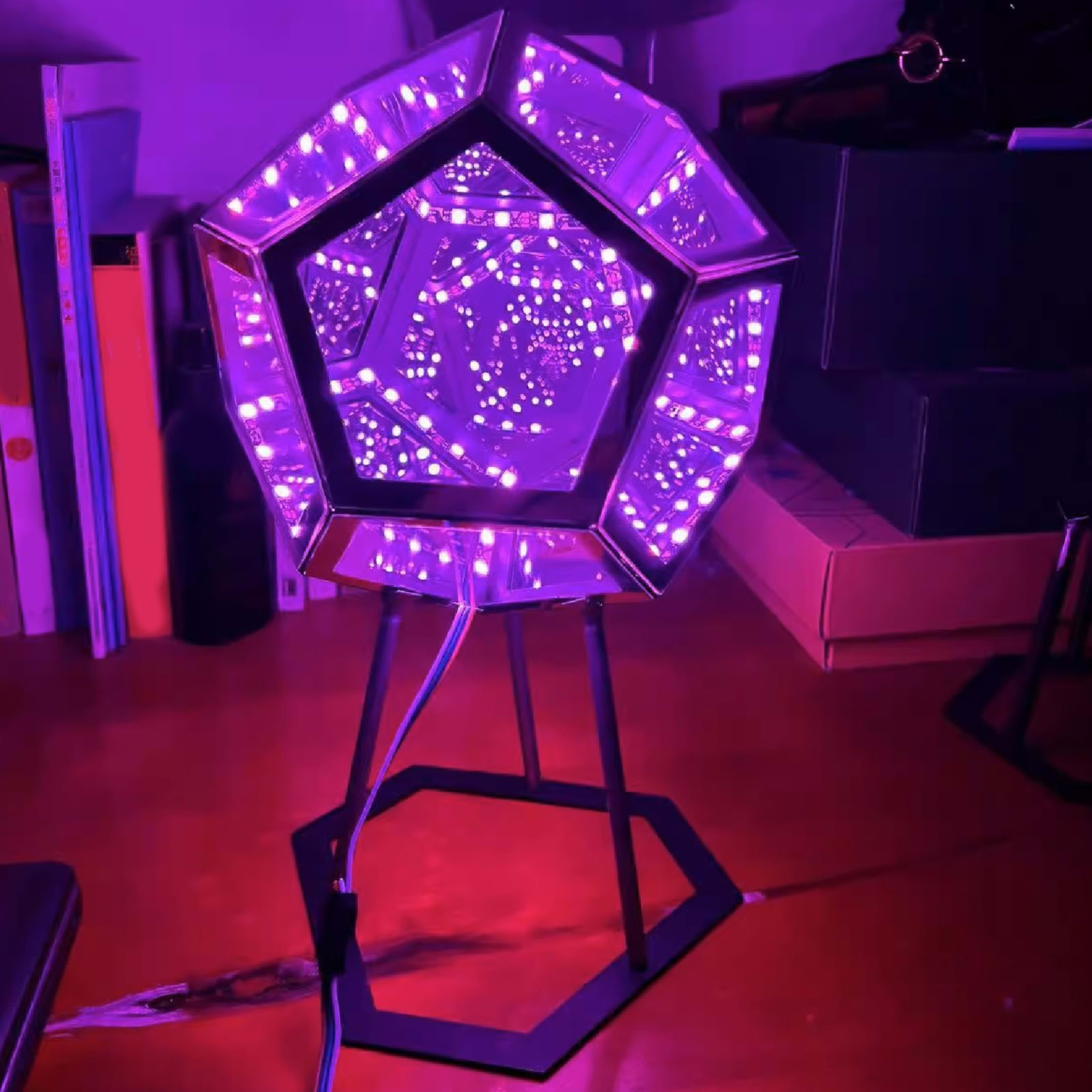 Dodecahedron Night Light Infinity Dodecahedron Color Art Light LED Night Light Lamp For Kids Room Bedroom Living Room Be 32