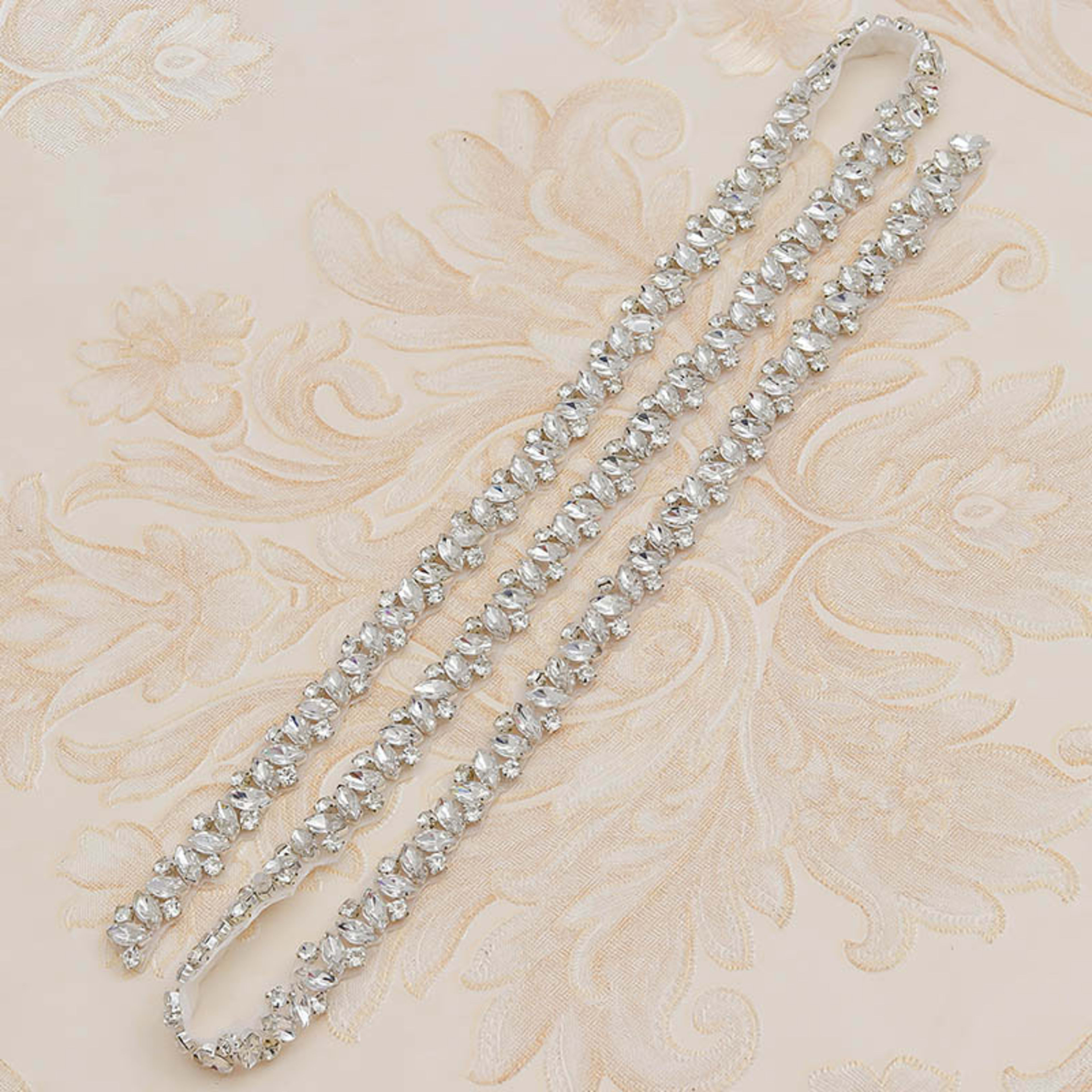 Rhinestone Applique Wedding Dress Waist Jewelry 7