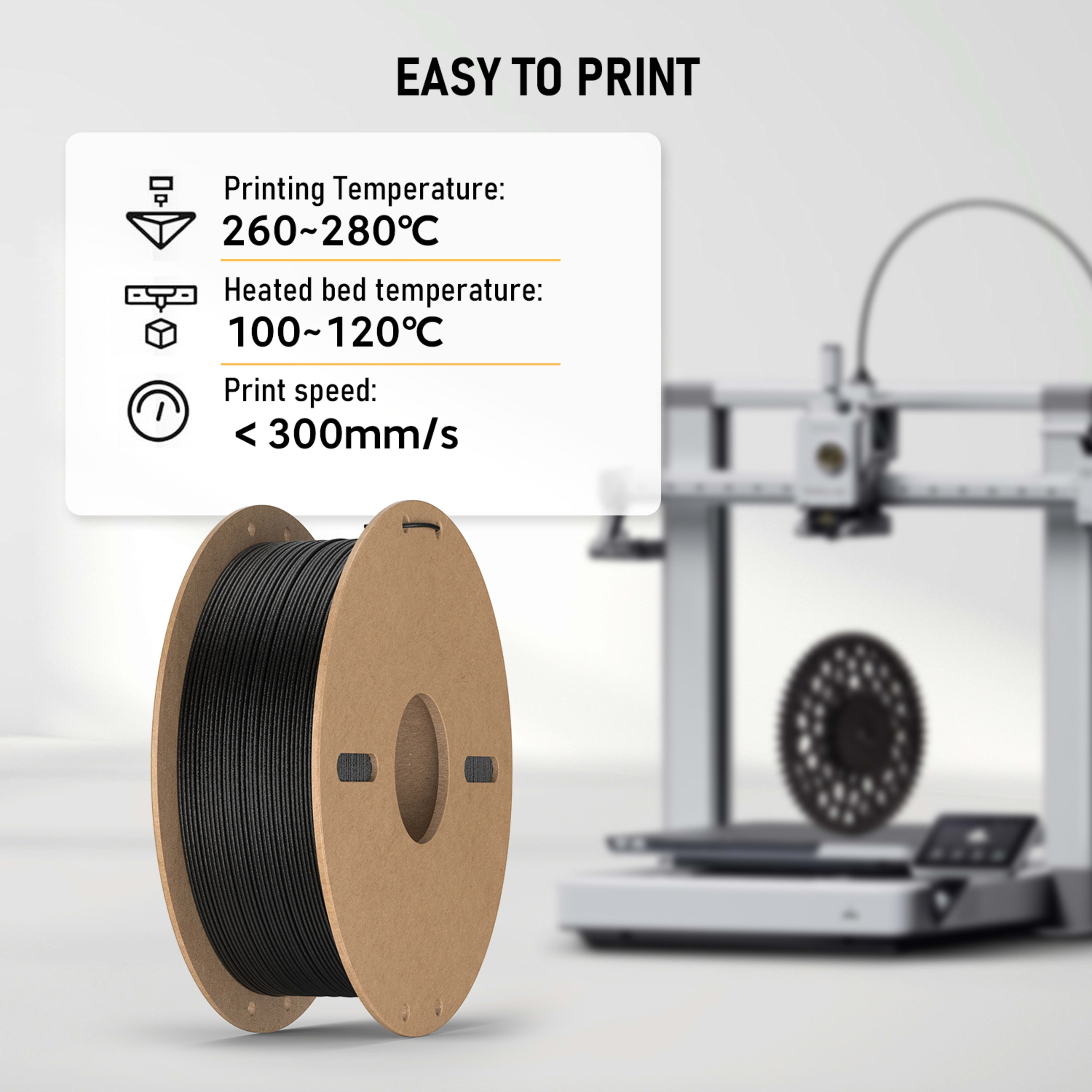 ASA-CF 3D Printer Filament, 15 Percent Carbon Fiber Reinforced, High Strength, UV Resistant, Weather Resistant, Durable  5
