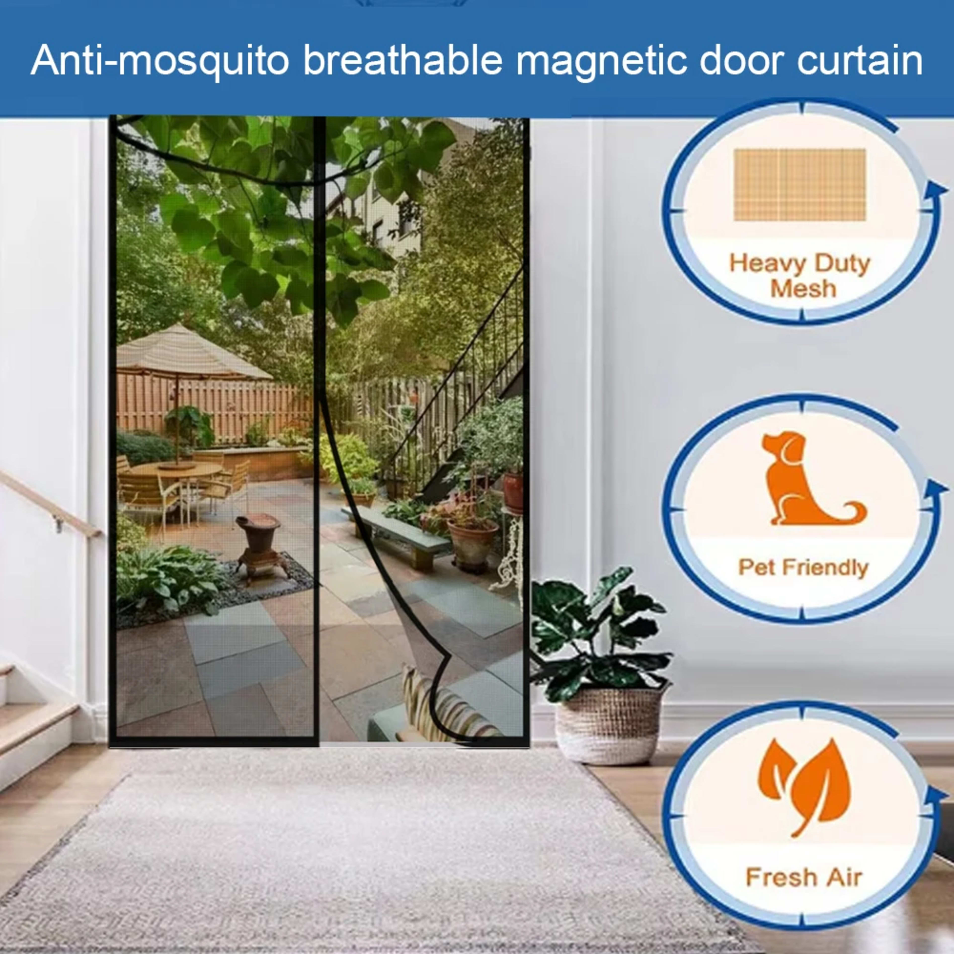Automatic Self Closing Magnetic Screen Door  Heavy Duty Magnetic Closure, No Drilling Required, Suitable For Indoor Outd 3