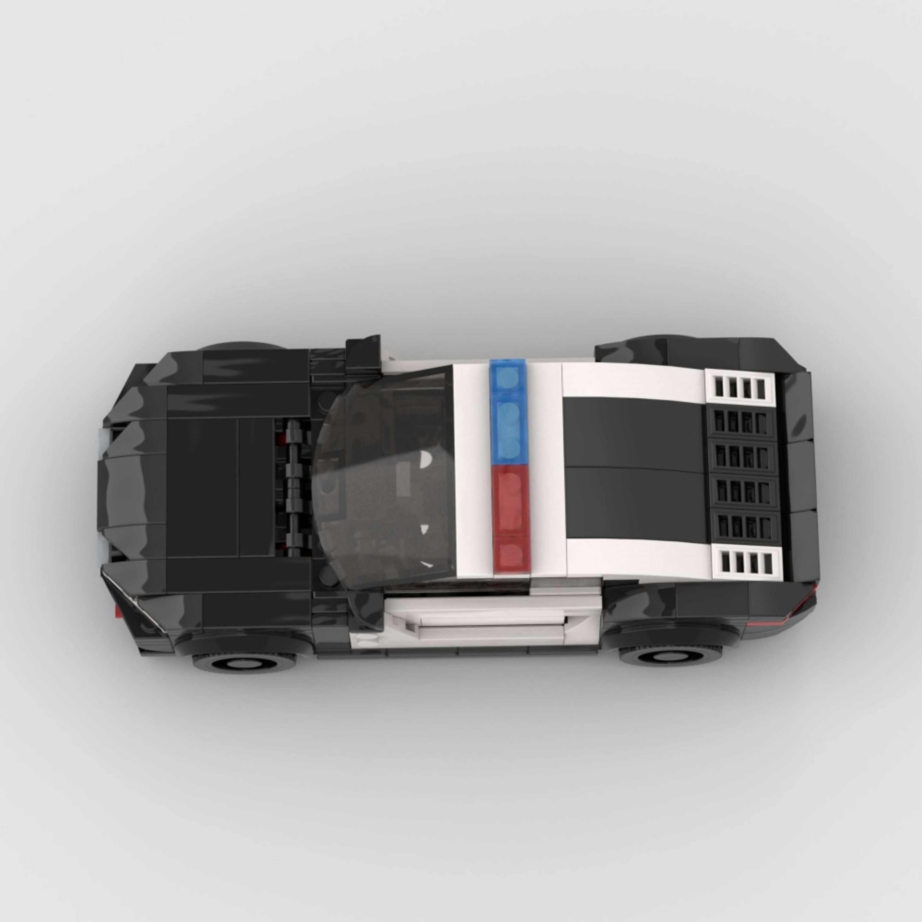 318PCS Police Sports Car Building Blocks, Black & White Cop Vehicle Toy With Light Bar Kit For Kids And Adults,Collectib 3