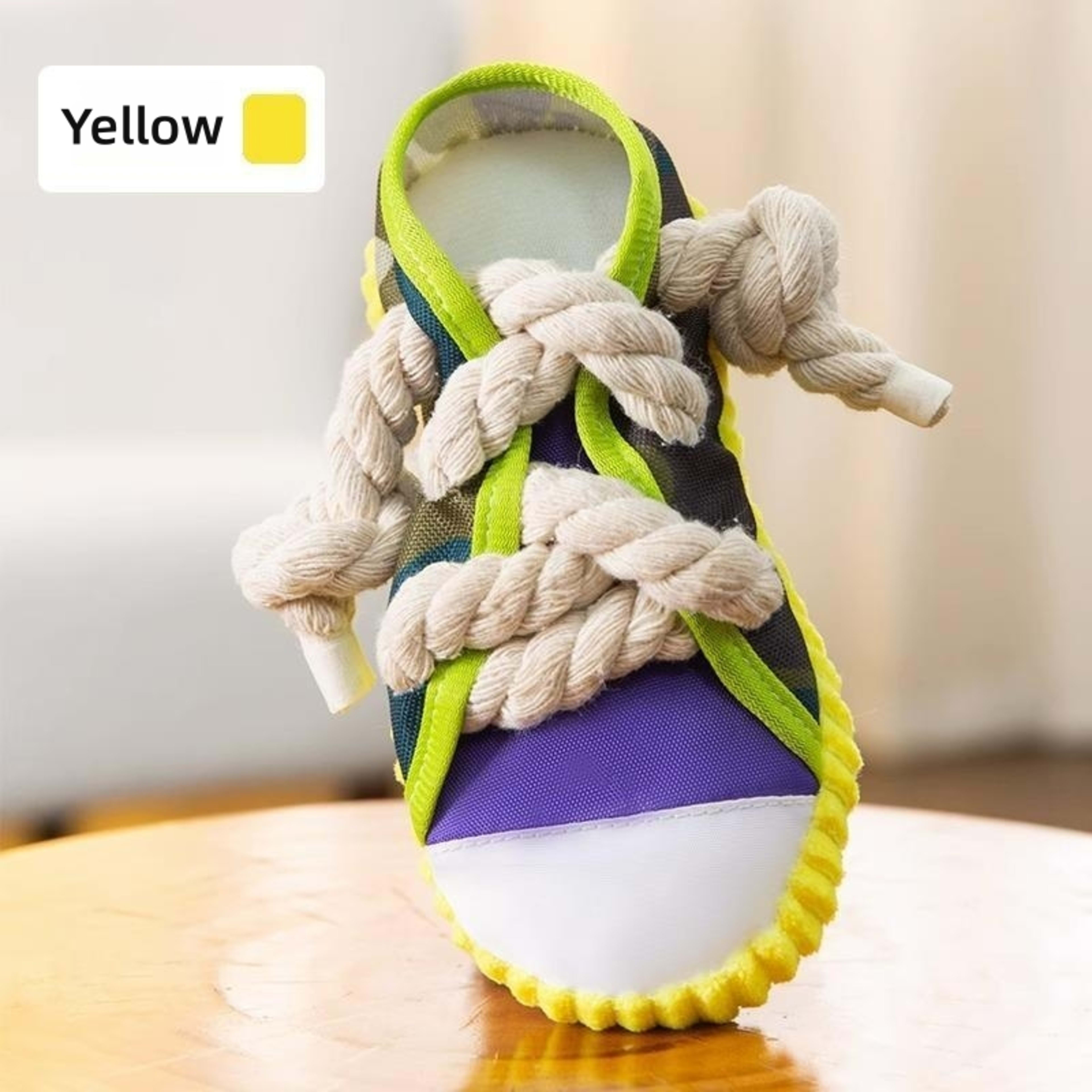 Dog Toys Shoes Pet Cotton Rope Slippers Sound Making Toys Teeth Cleaning Built-in BB Airbag Round Ball Bell Various 6