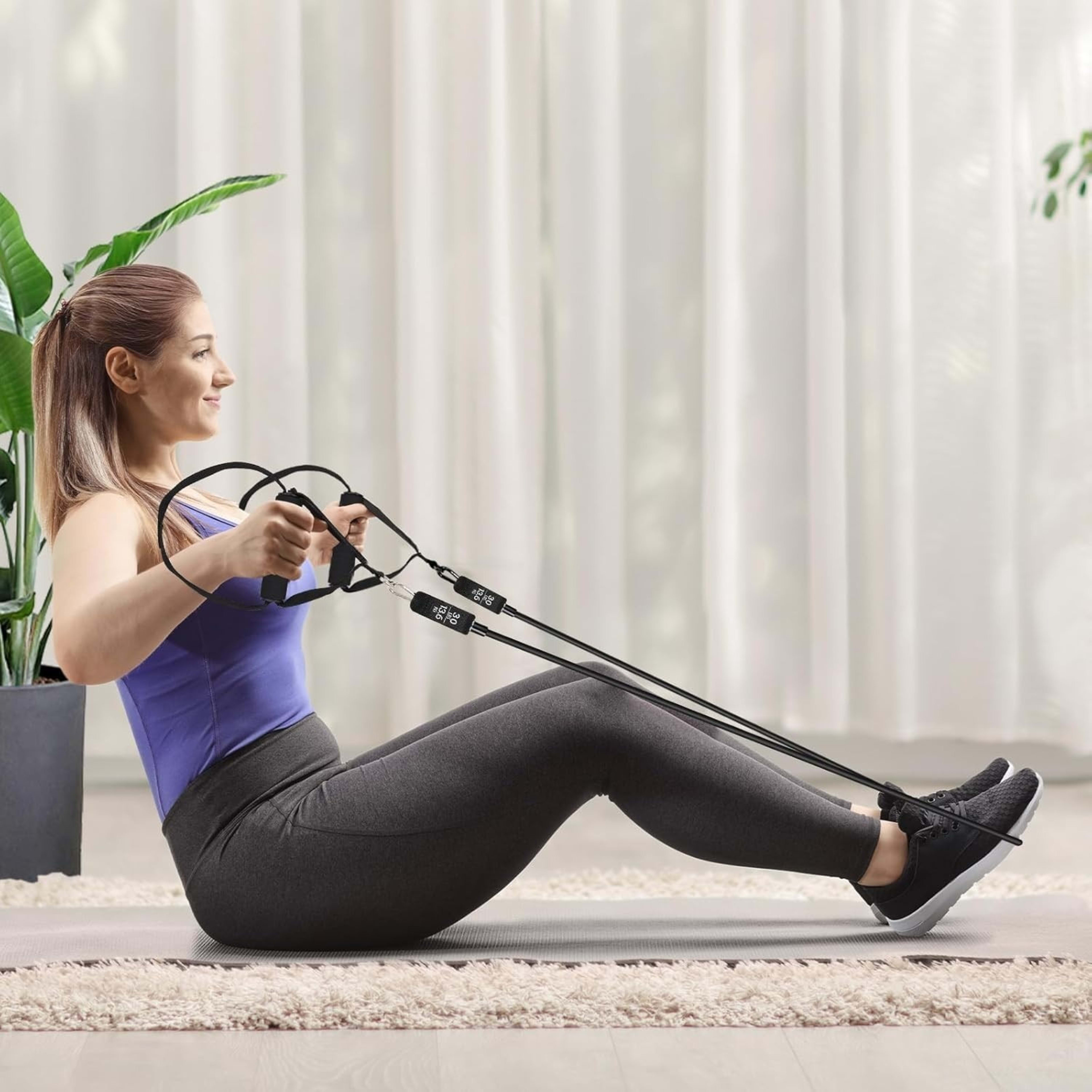 Pilates Bar Kit With 6 Resistance Bands Home Gym Fitness Training Workout Set 3