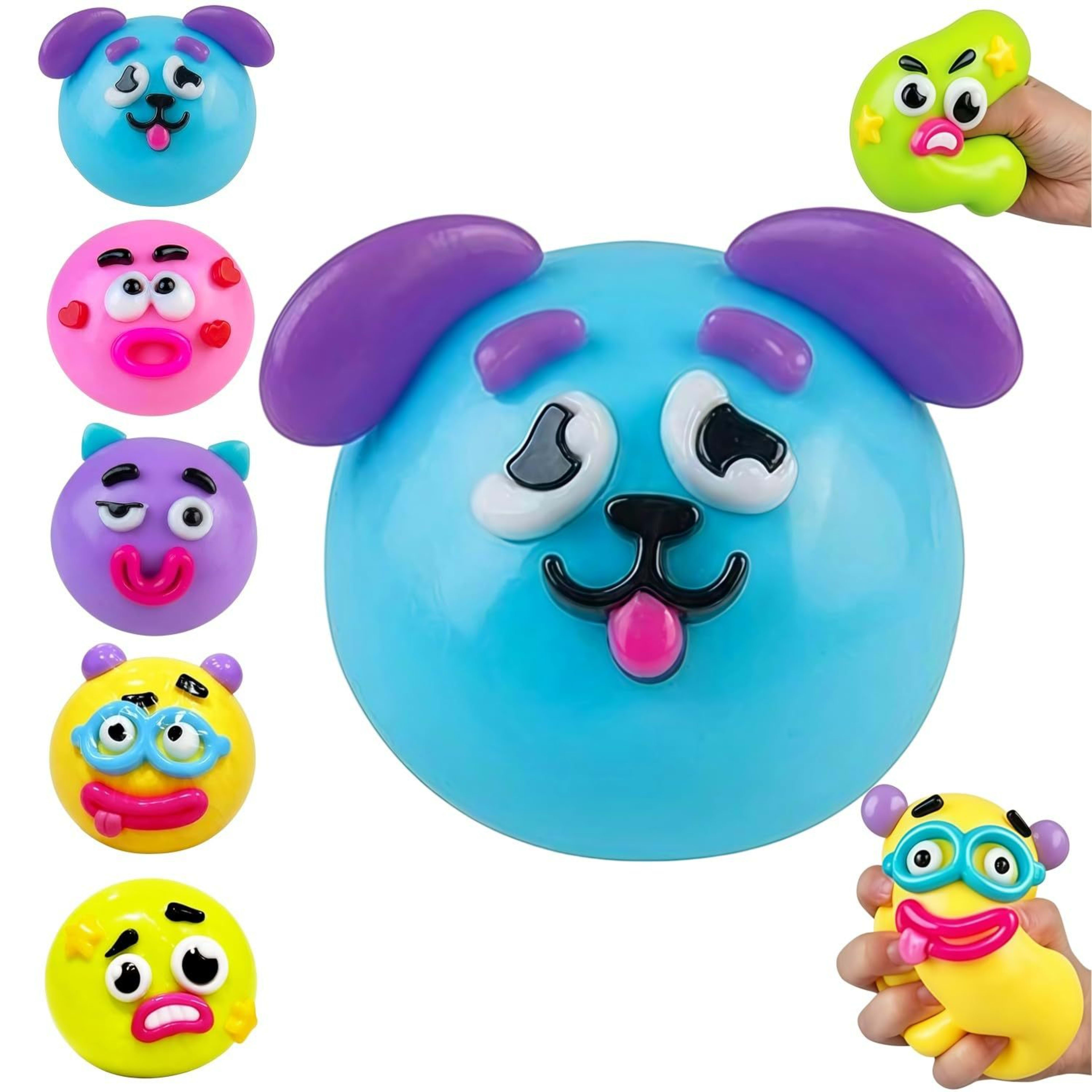 Funny Dog Changing Face Rainbow Pinch Music Slow Rebound Decompression Toy Press Net Celebrity Decompression Artifact 6