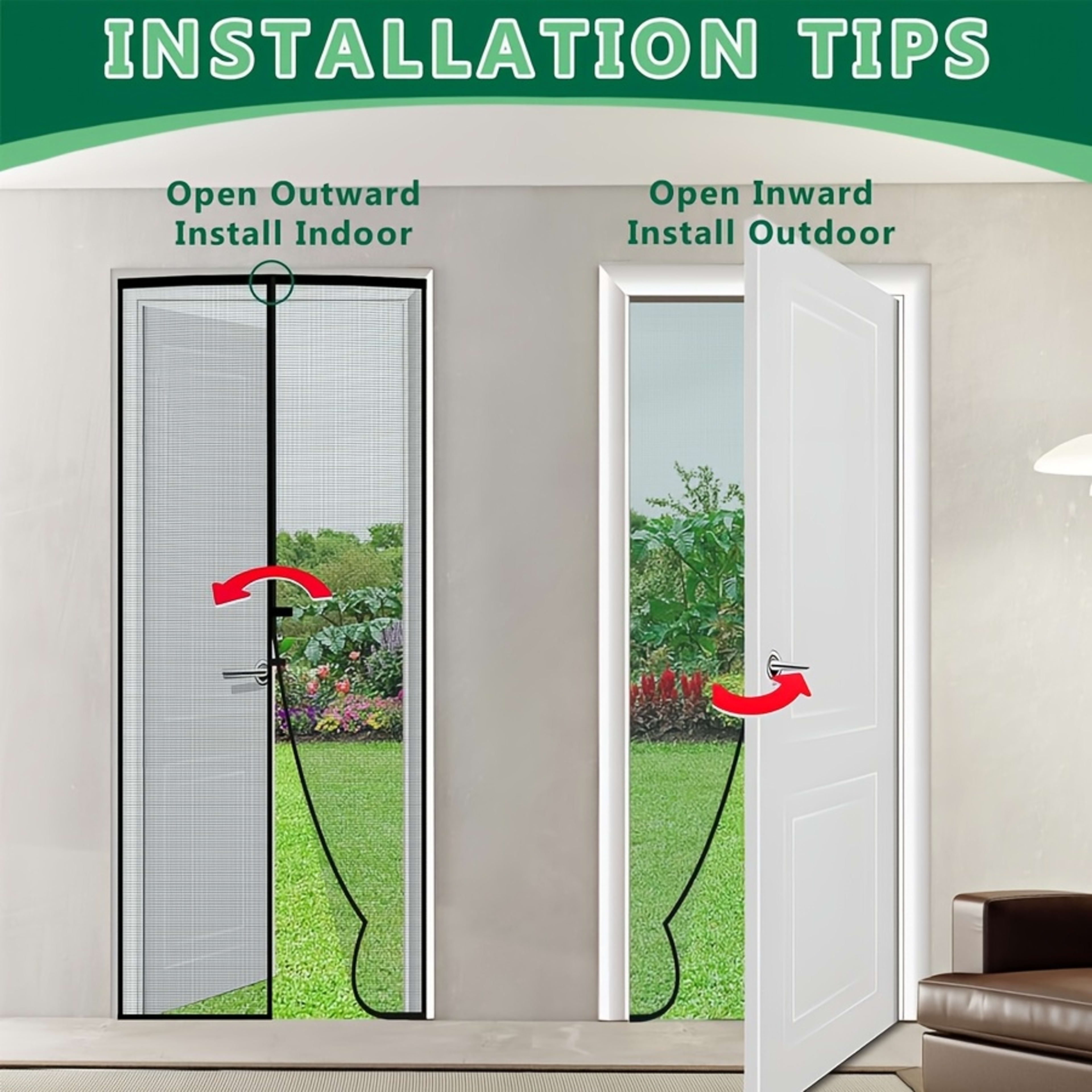 Automatic Self Closing Magnetic Screen Door  Heavy Duty Magnetic Closure, No Drilling Required, Suitable For Indoor Outd 5