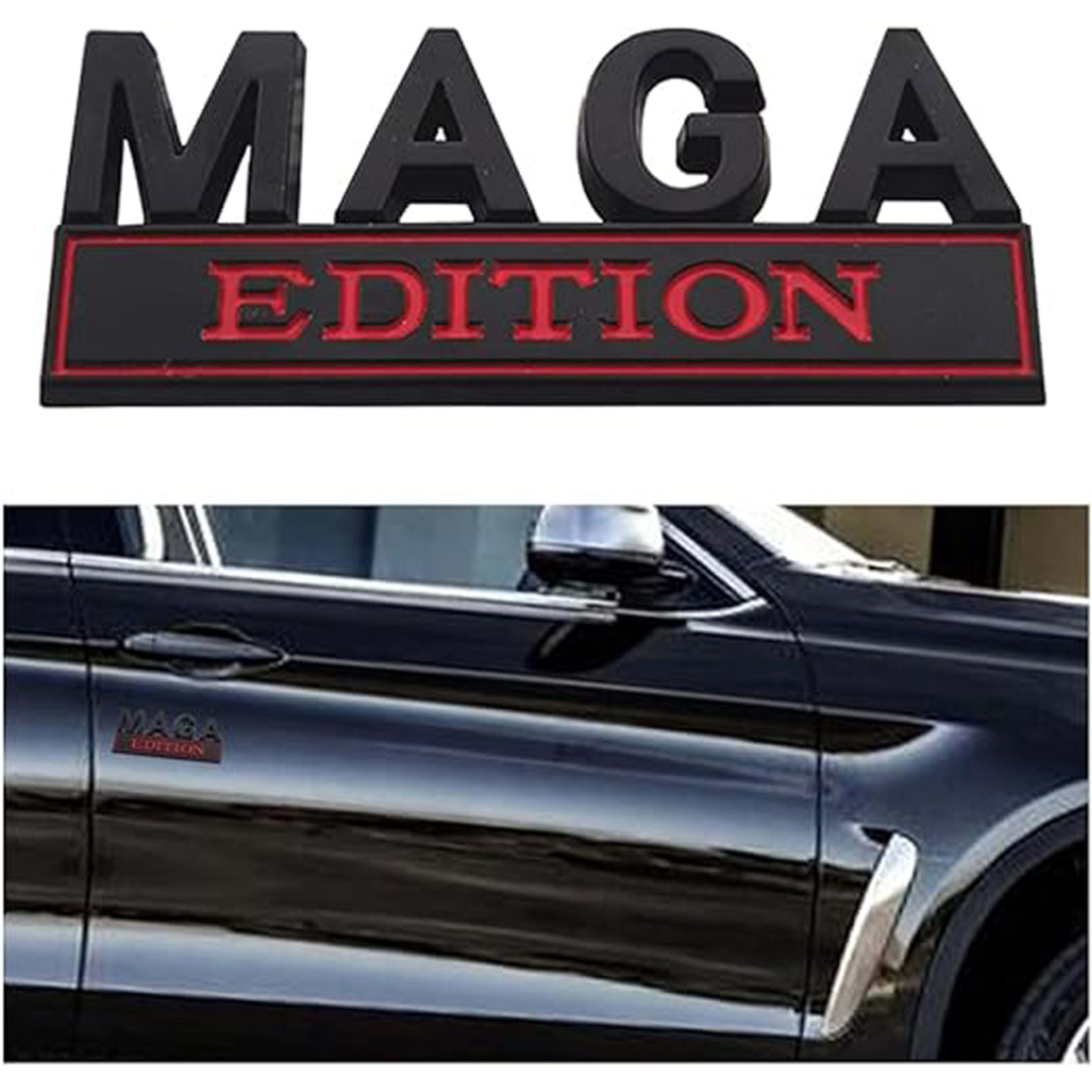 4pcs MAGA Edition Car  Metal Badge Sticker Truck Replacement, Suitable For General Motors SUV,Motorcycle, Bicycle Chrome 3