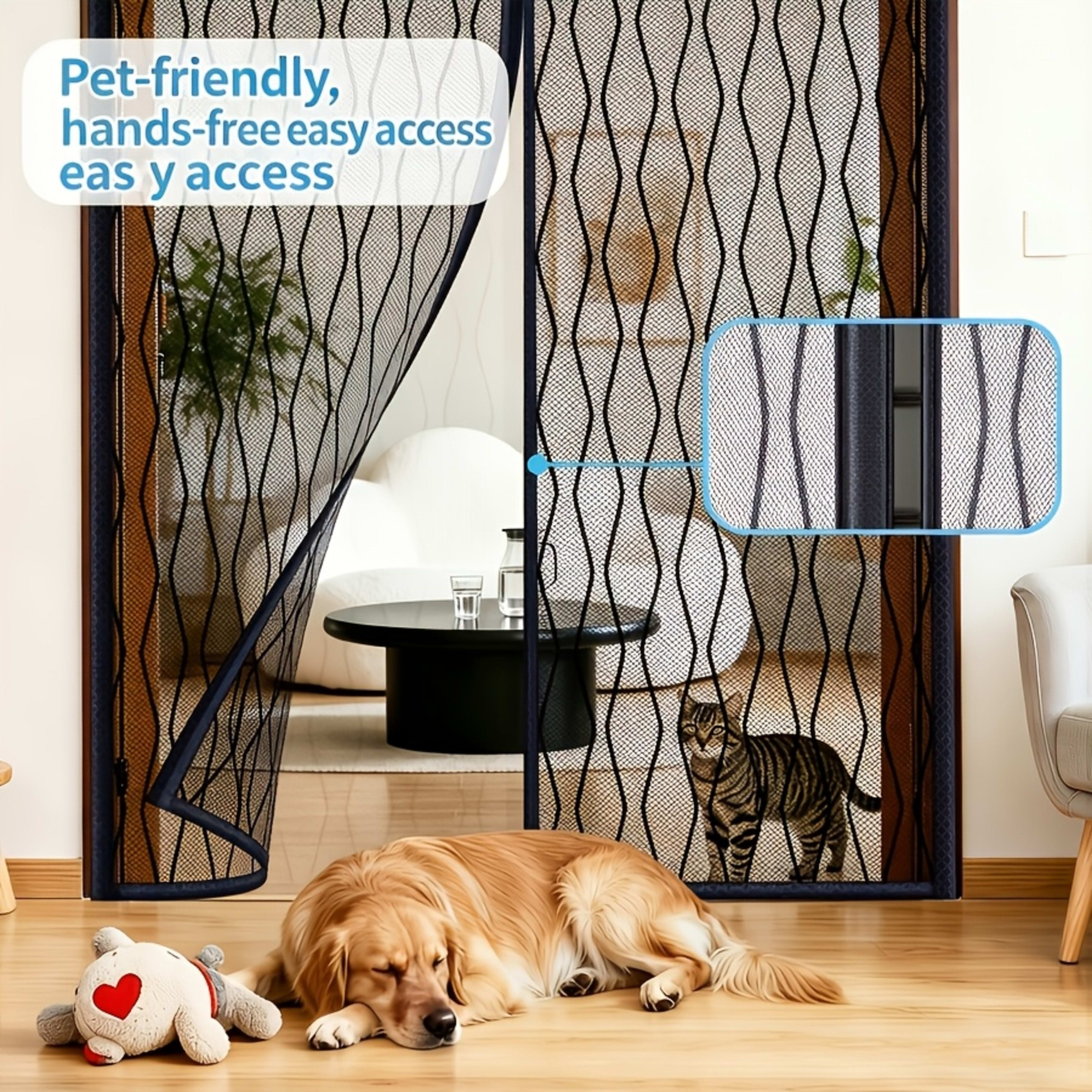 A Magnetic Mosquito-proof Door Curtain With Fine Vertical Wavy Mesh Material That Effectively Keeps Mosquitoes Away Whil 13