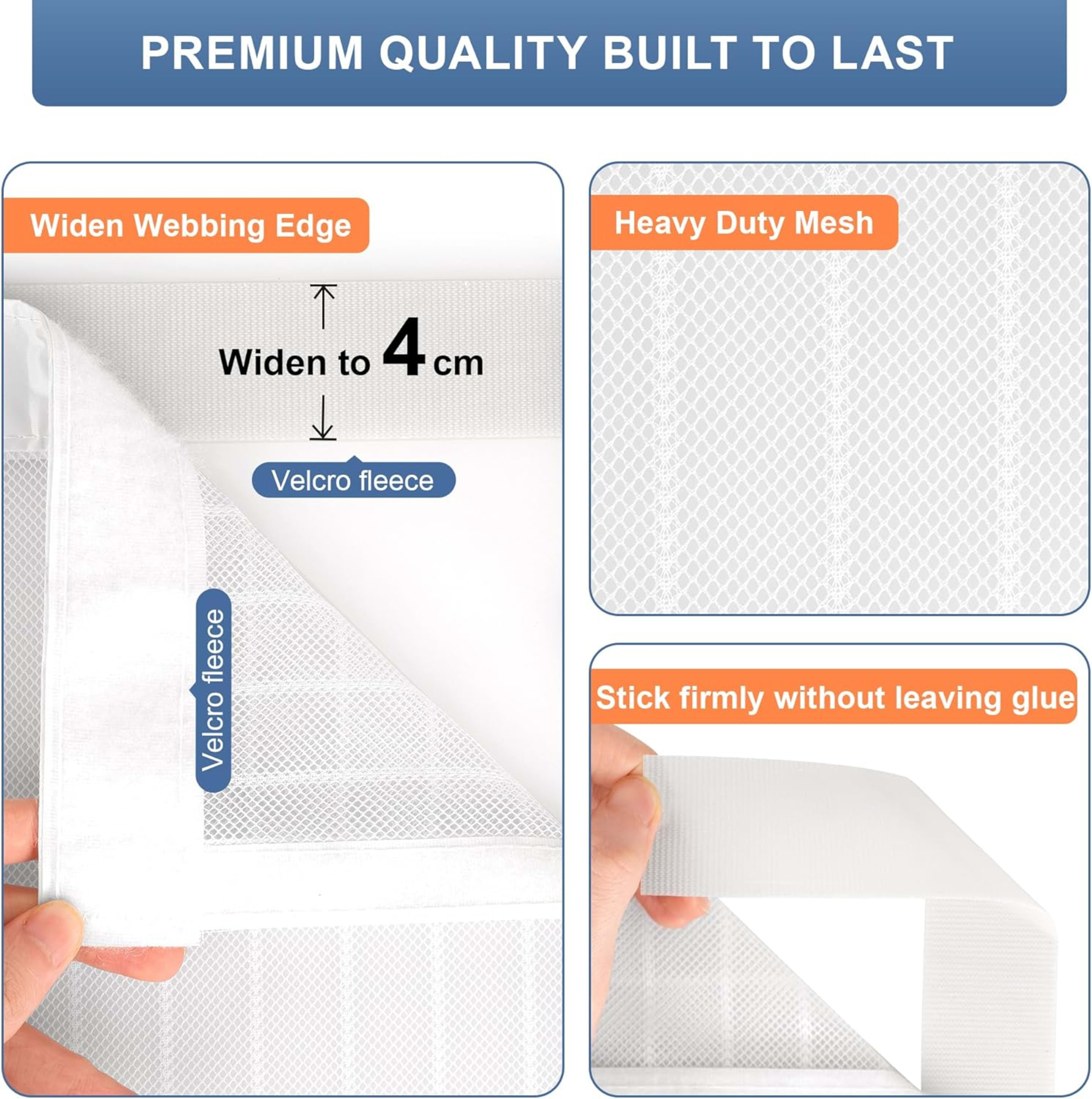 White Magnetic Door Screen Window Mosquito Net Glass Fiber Gauze Can Be Customized In Size, Mesh And Insect Proof, Sturd 3