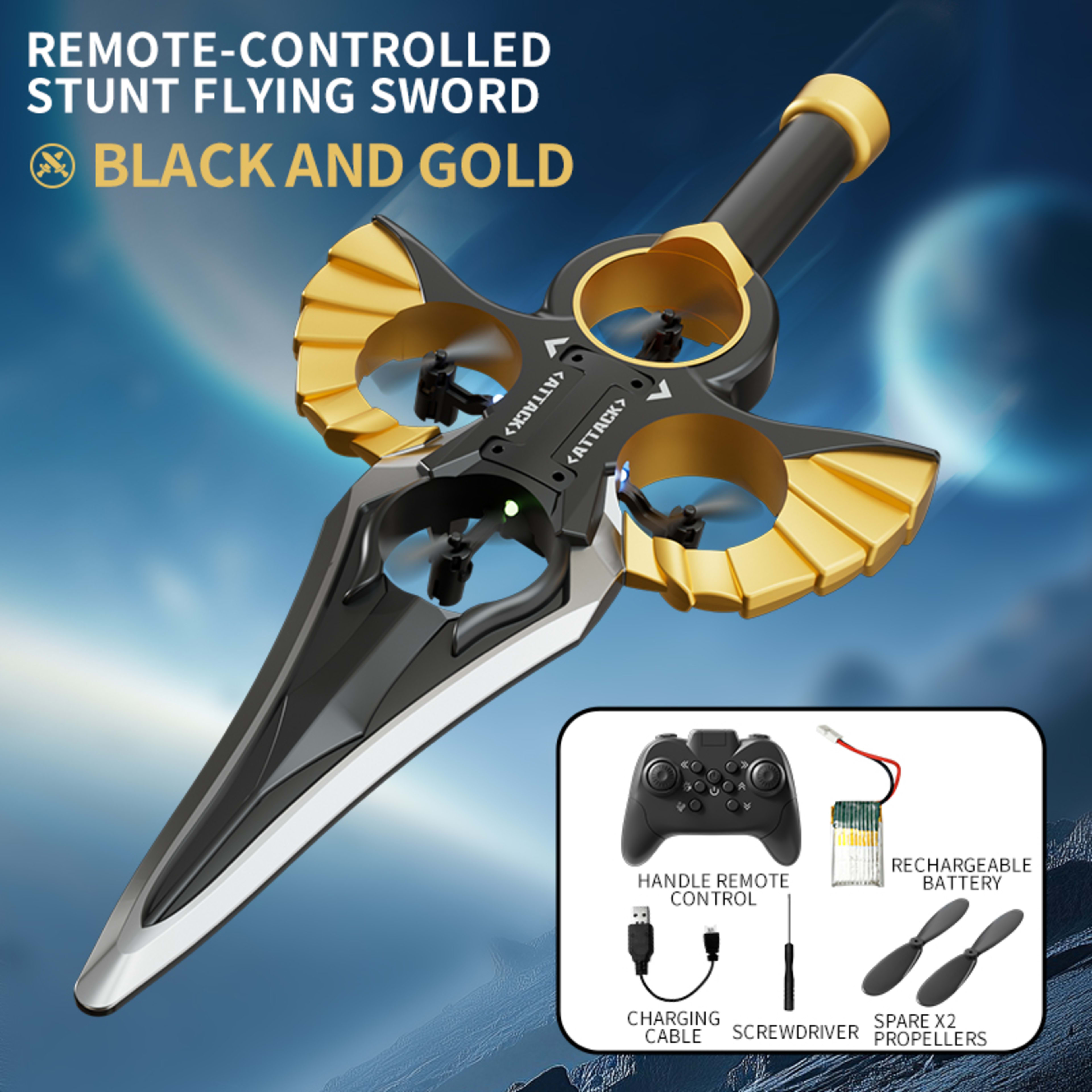 Flying Sword - Golden,Copper Color - Single Battery
