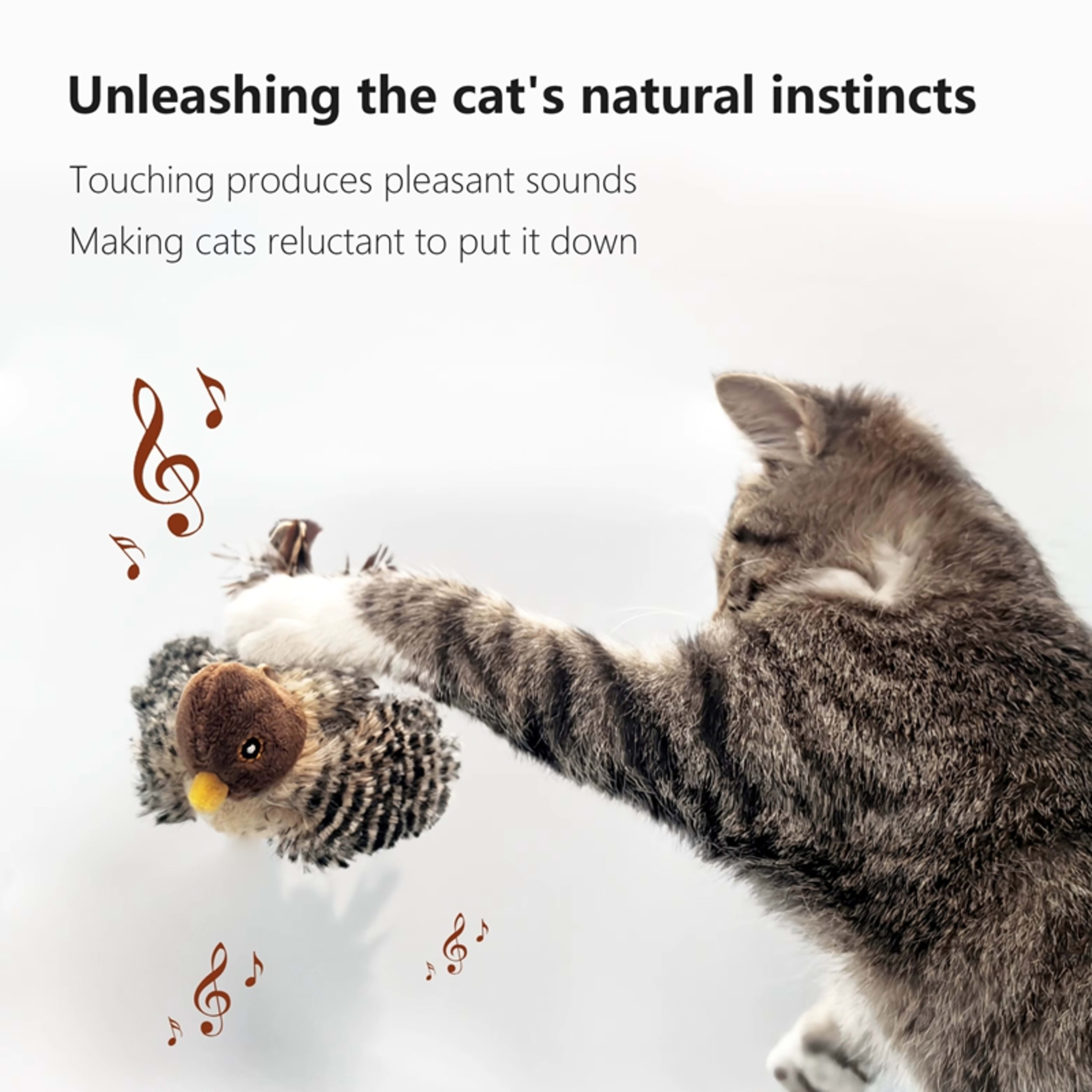 Interactive Cat Toys Electric Squeaky Simulation Bird Plush Cats Pets Teasing Toys With Feather Catnip Kitten Chirping B 10