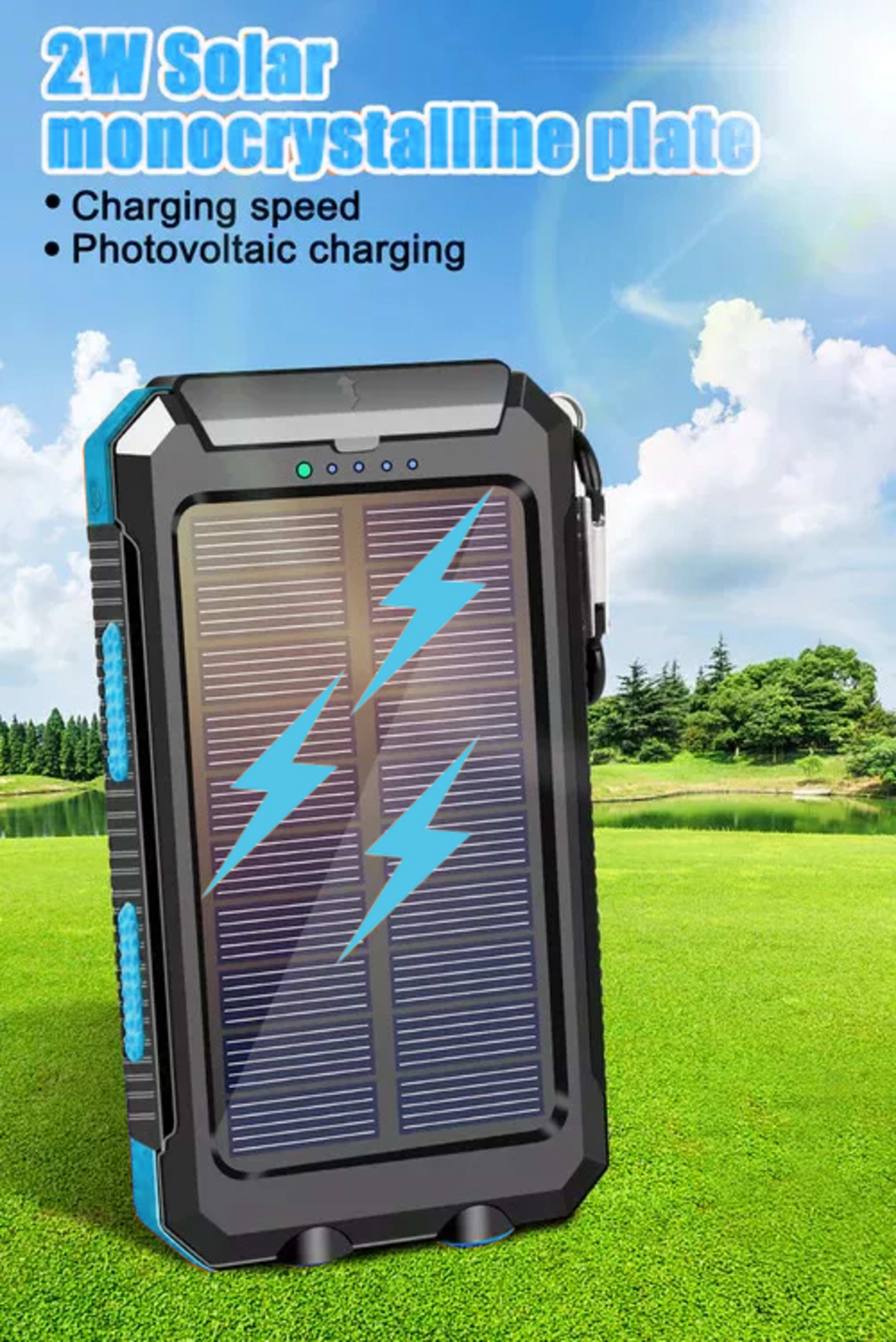 1o000 MAh Solar Power Bank, Waterproof, 2 USB Ports, LED Charger For Mobile Phones 8