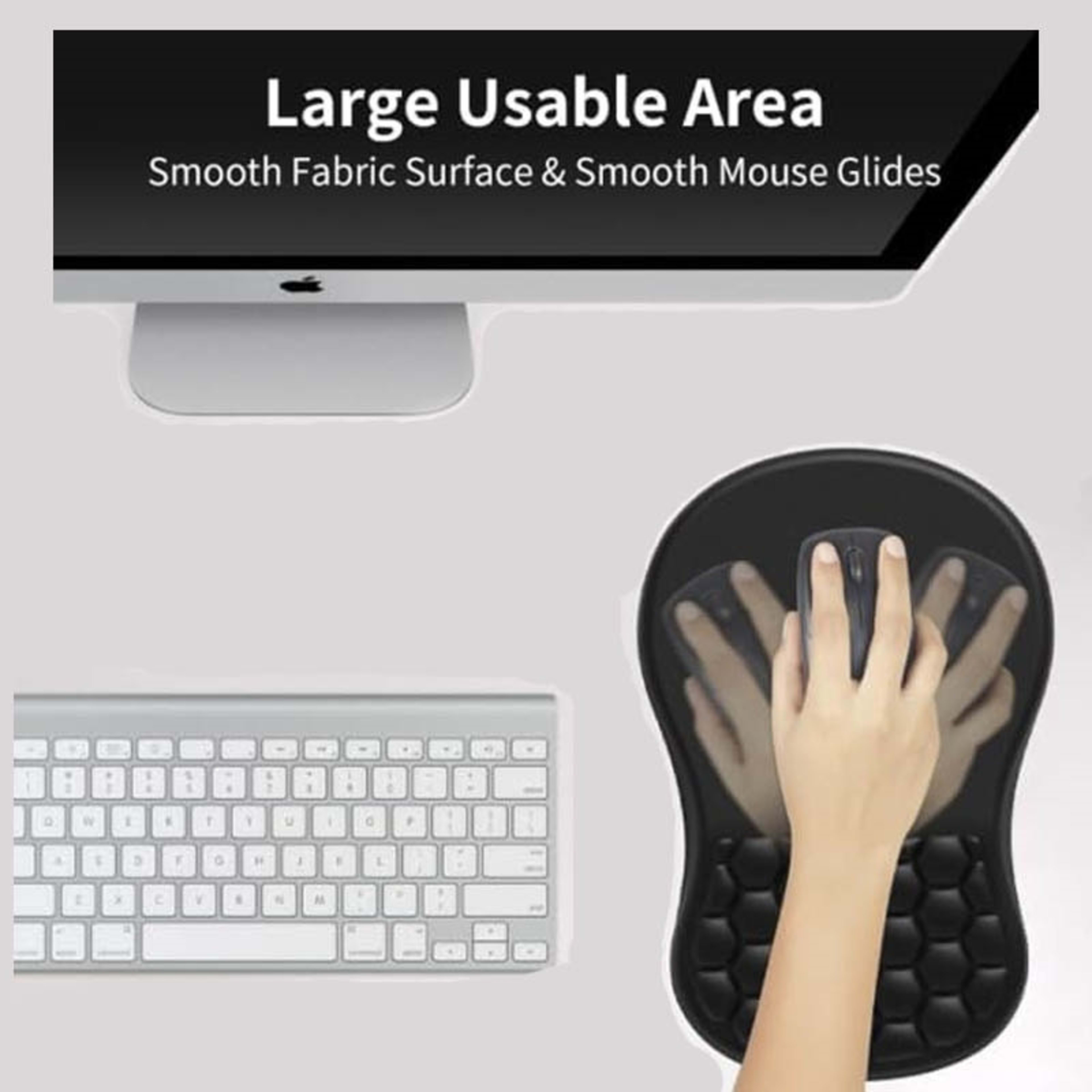 Ergonomic Memory Foam Mouse Pad, Non-Slip Comfortable Wrist Support 2