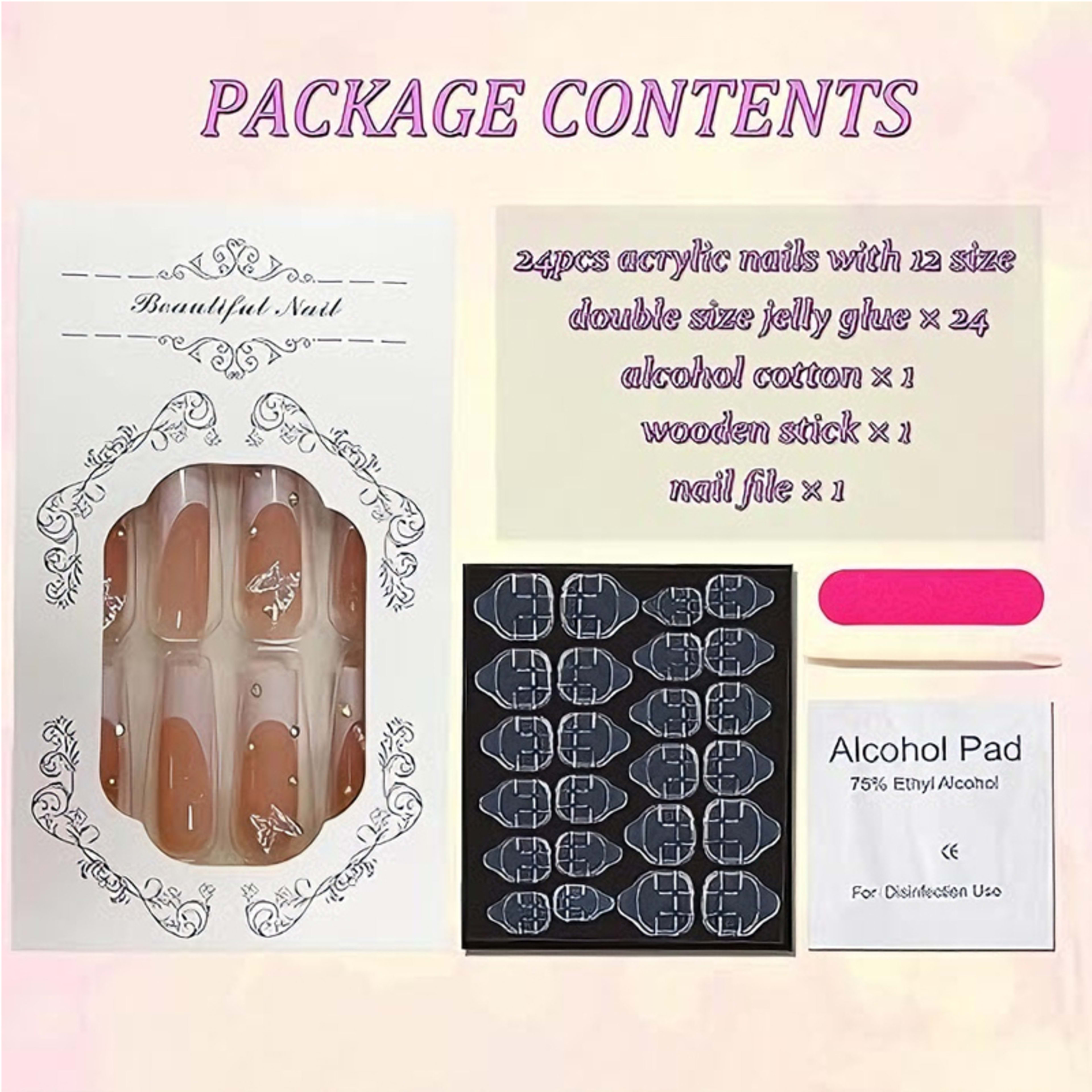 24 PCS Diamond Butterfly Nail Art 11