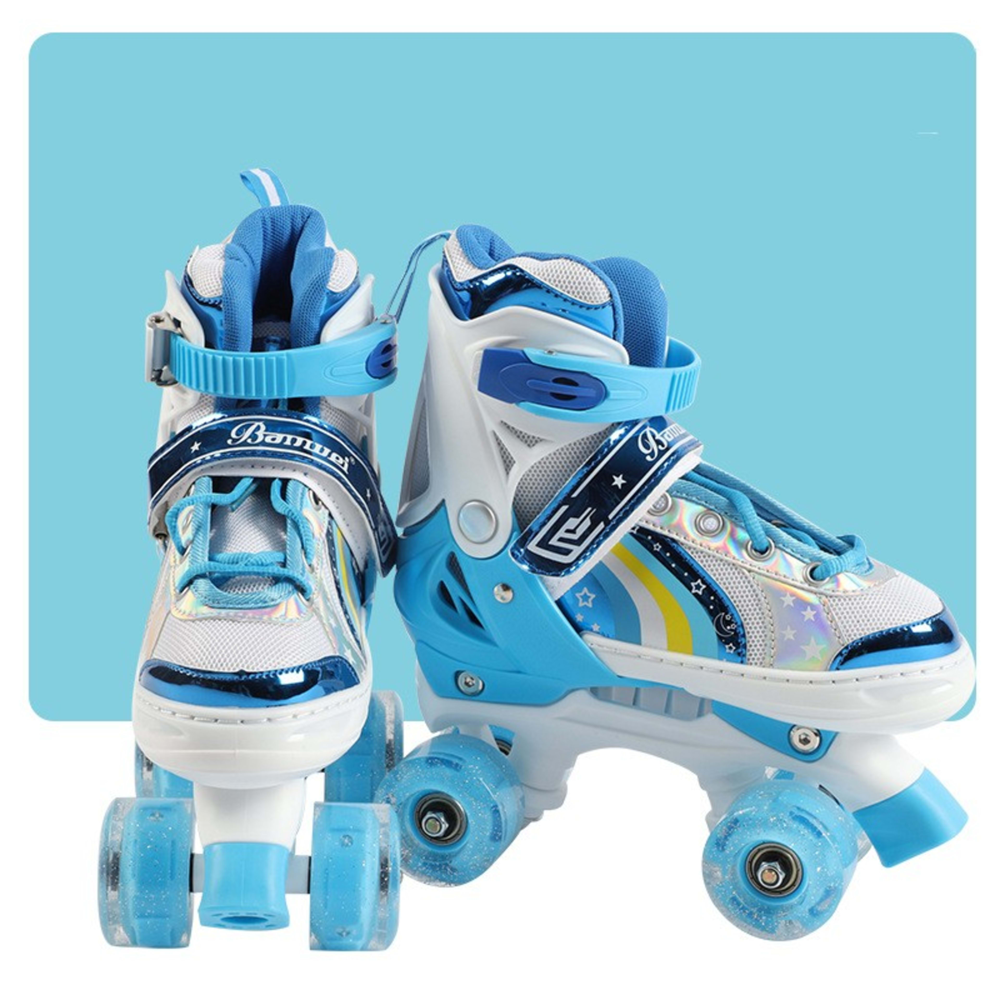 Children's Skates Double Row Four Wheel Full Flash 4