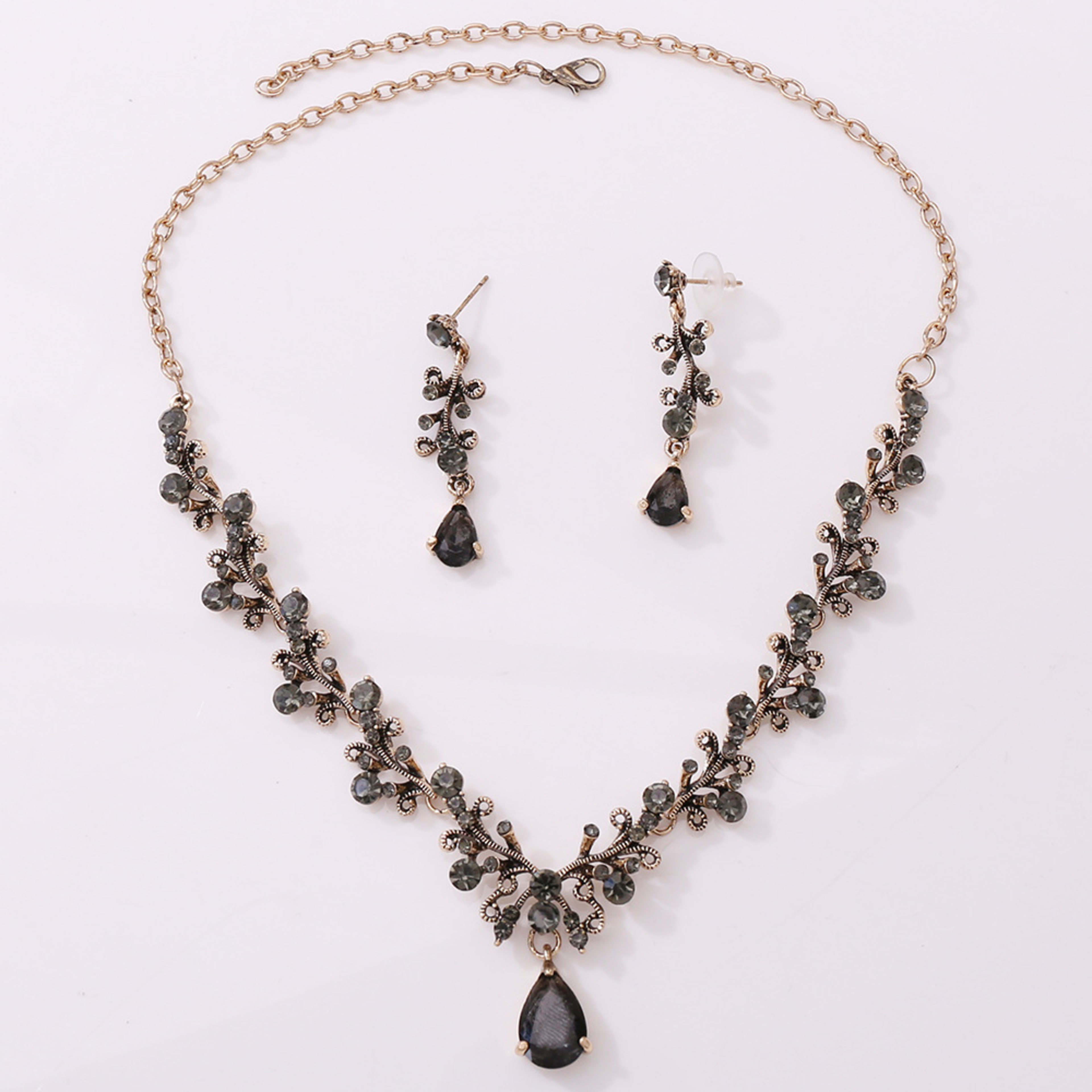 Bridal Rhinestone Zircon Earring Necklace 4