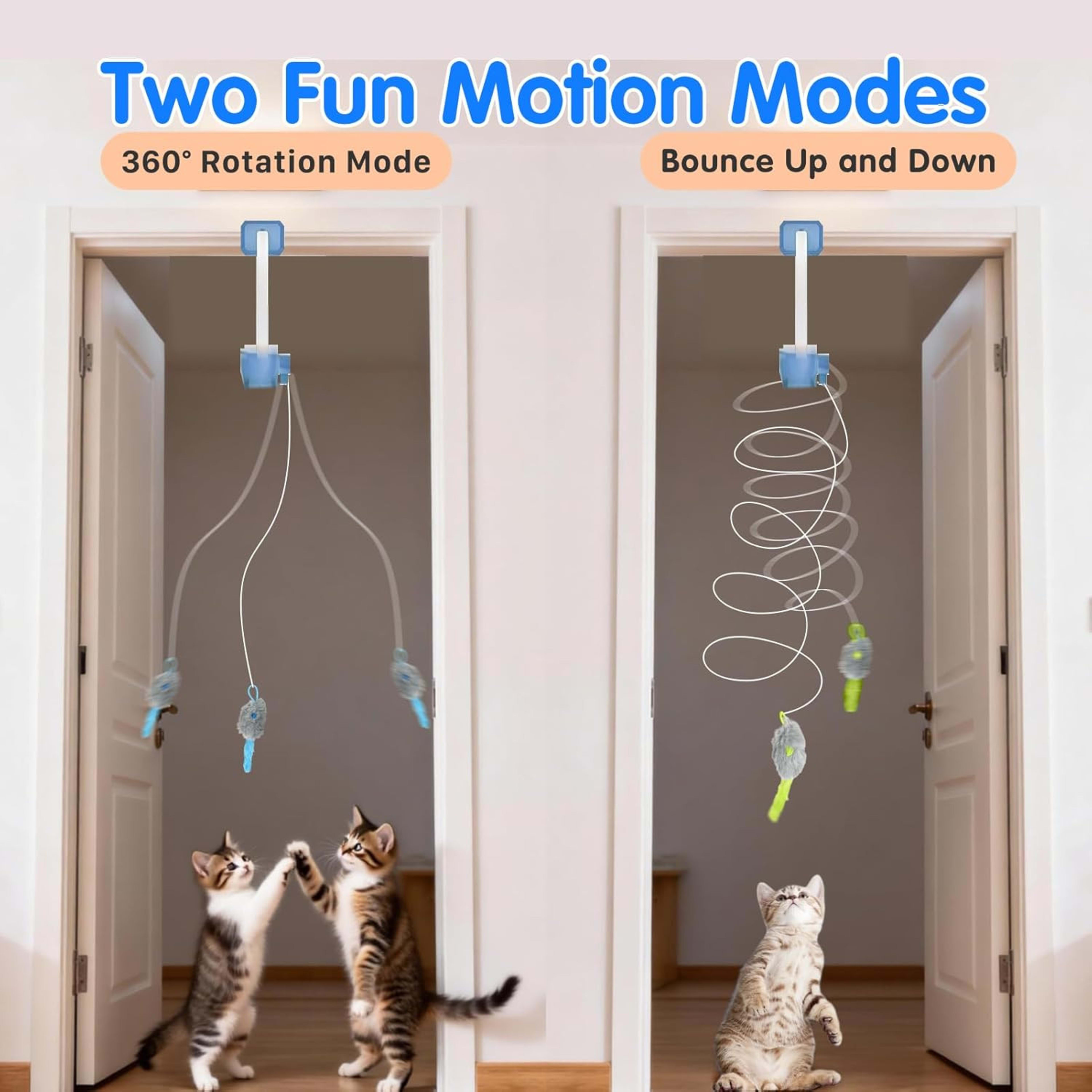 Rechargeable Electric Cat Teaser With Remote Interactive Door Clip Toy For Cat 4
