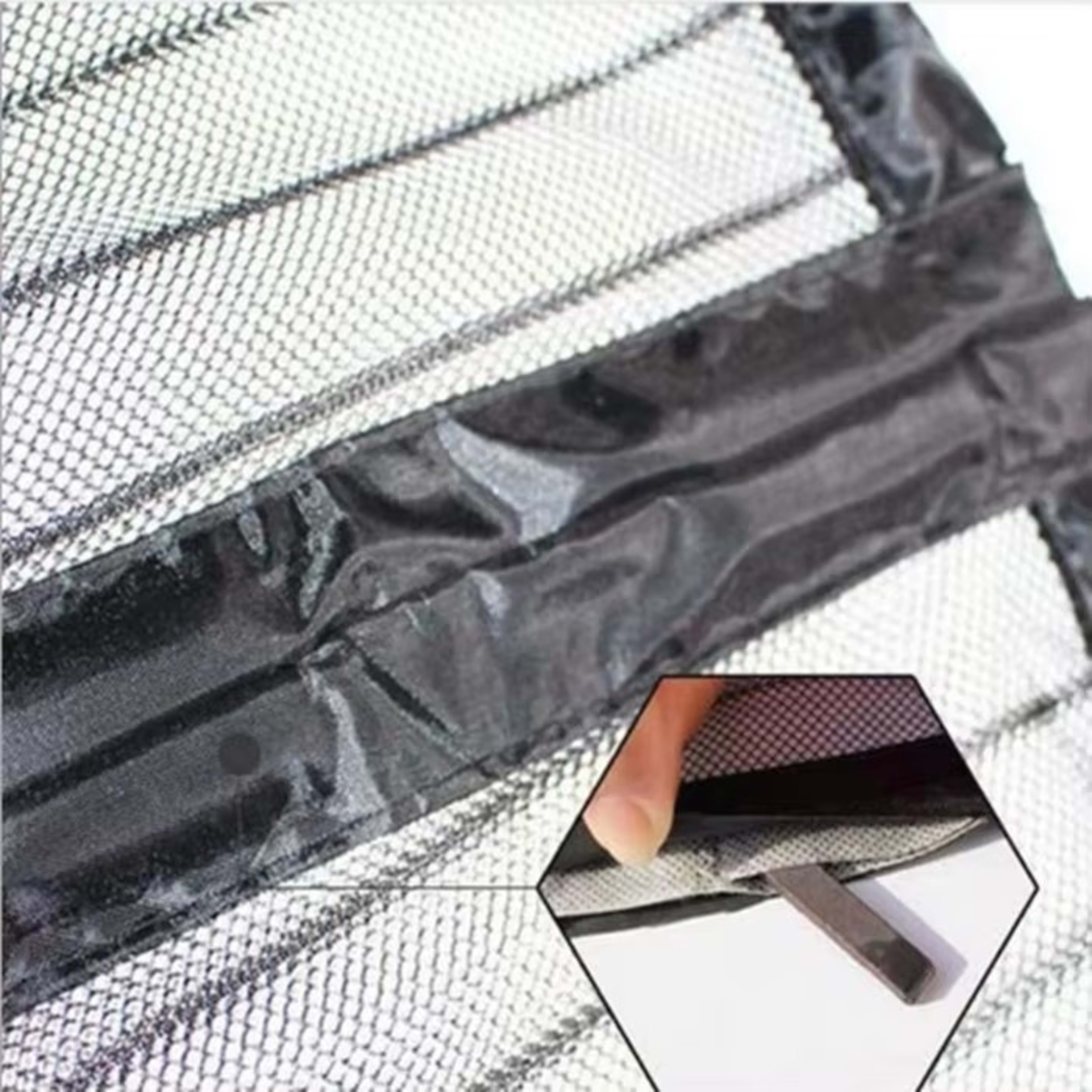 A Magnetic Mosquito-proof Door Curtain Made Of Fine Mesh Material That Effectively Keeps Mosquitoes Away. It Features A  3