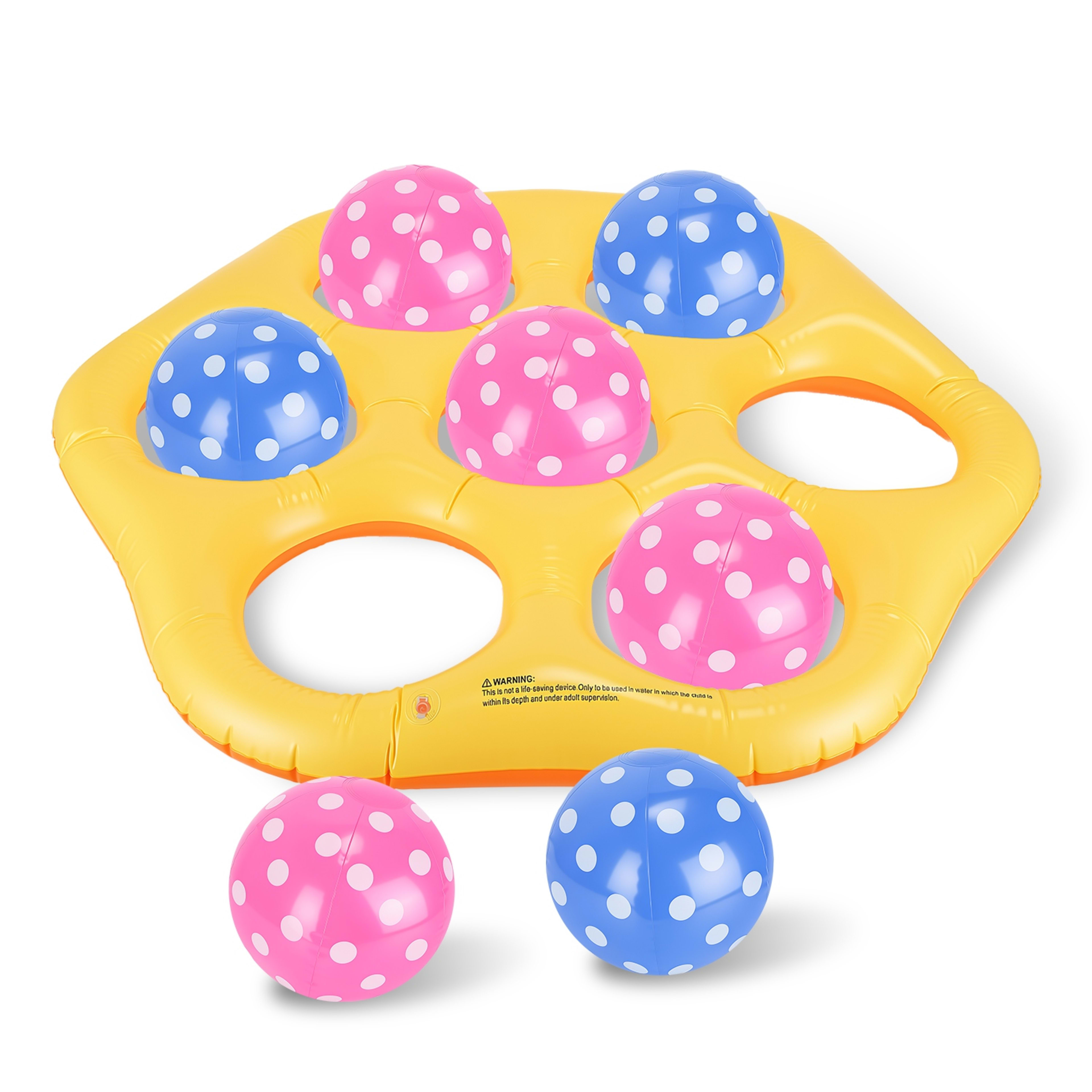 1Pc  Inflatable Tic-Tac-Toe Pool Game Set With 7 Balls Summer Water Toy Portable Inflatable Game For Pool Beach 3