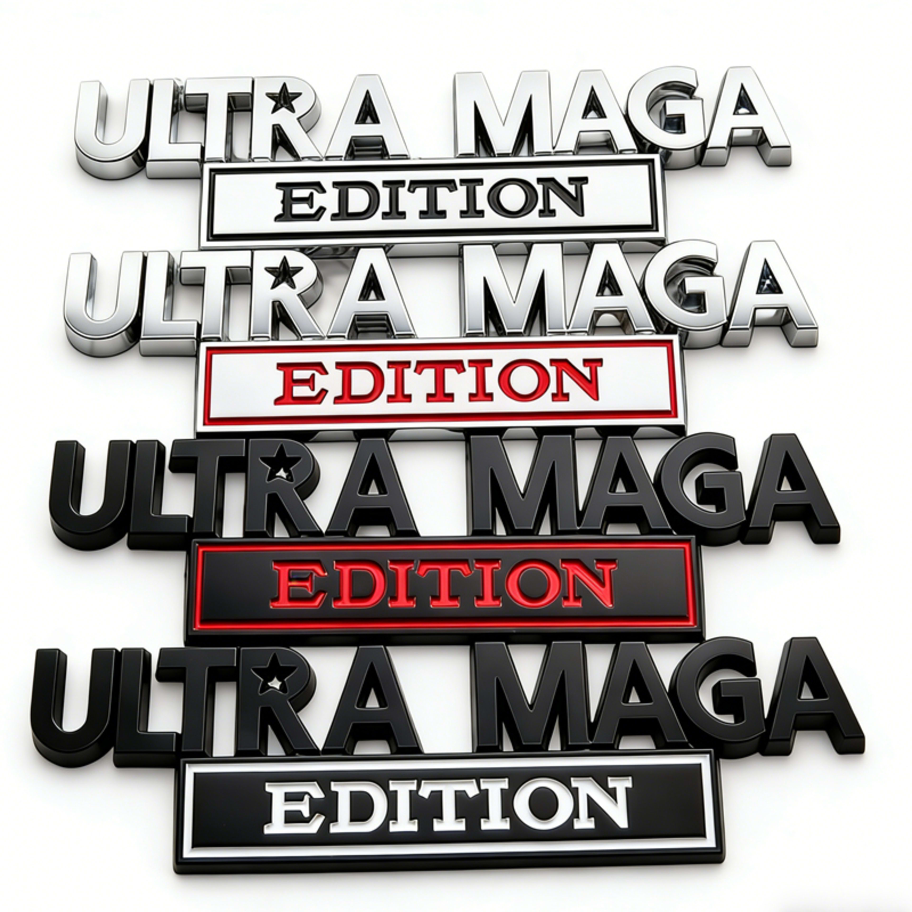 2pcs Ultra MAGA Edition Emblems, Emblem 3D Badge Decal Car Truck SUV,Refrigerator Sticker,Window Display Stickers,Bicycl