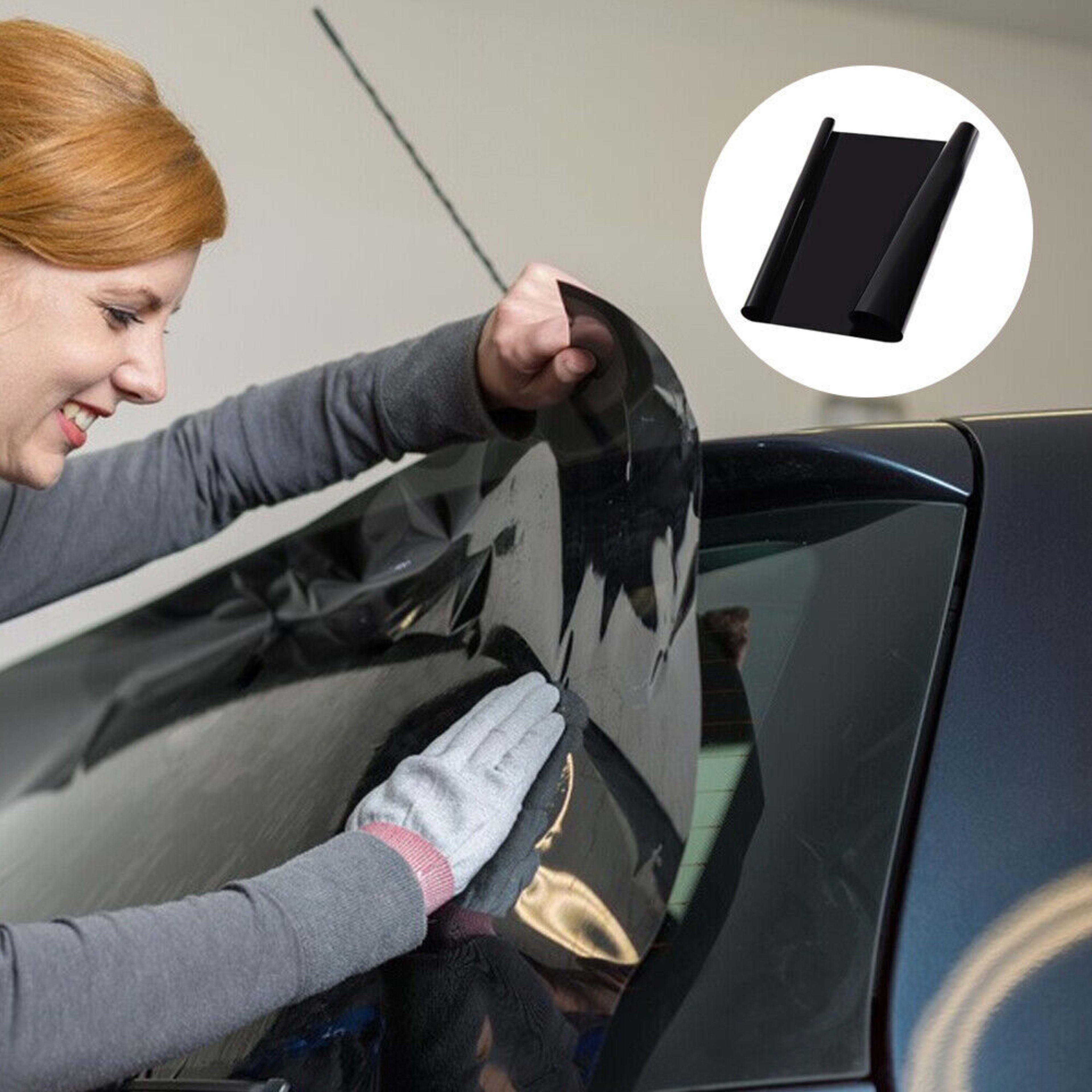 CAR WINDOW TINT FILM KIT TINTING SUPER DARK BLACK LIMO  75CM X 6M UK 12