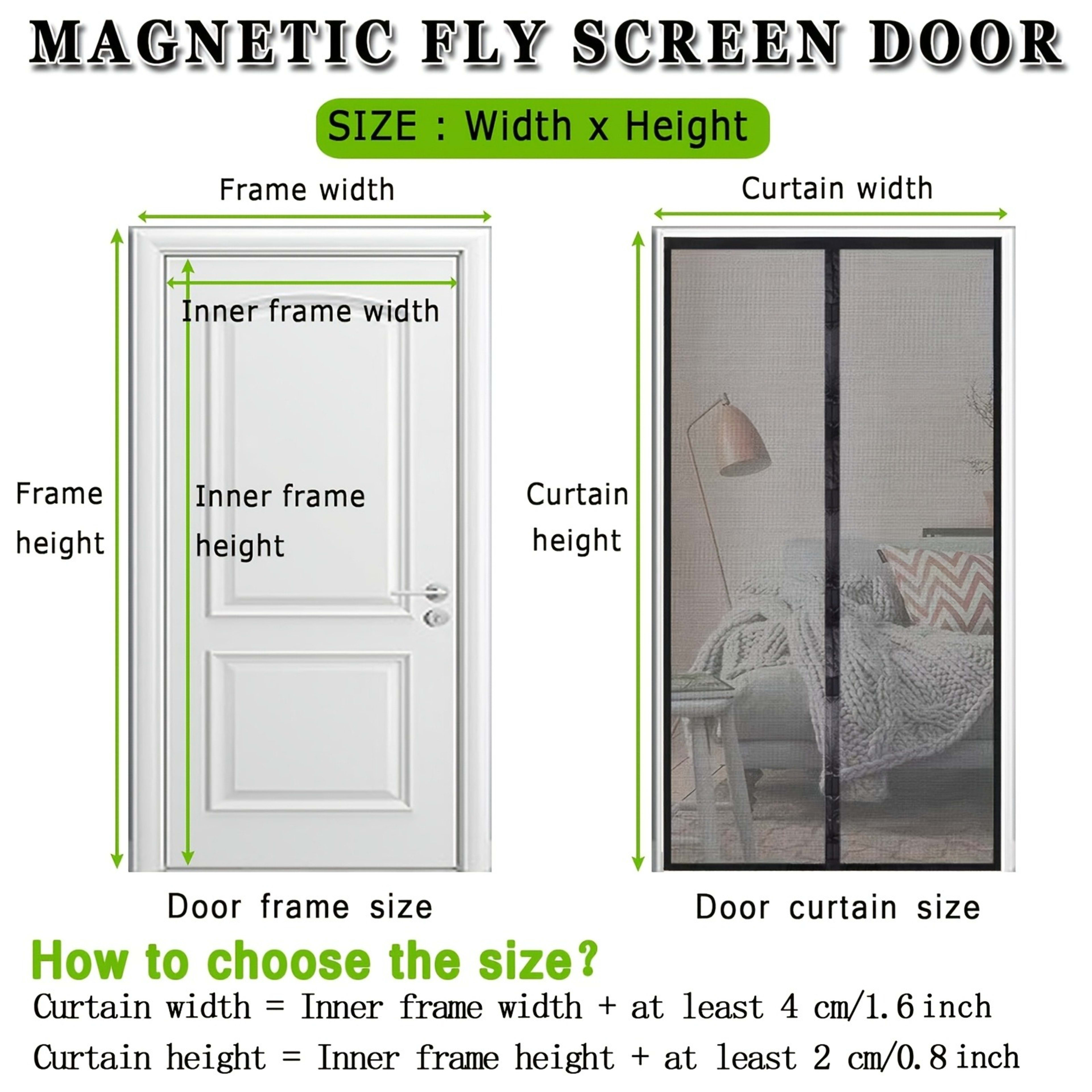Automatic Self Closing Magnetic Screen Door  Heavy Duty Magnetic Closure, No Drilling Required, Suitable For Indoor Outd 9