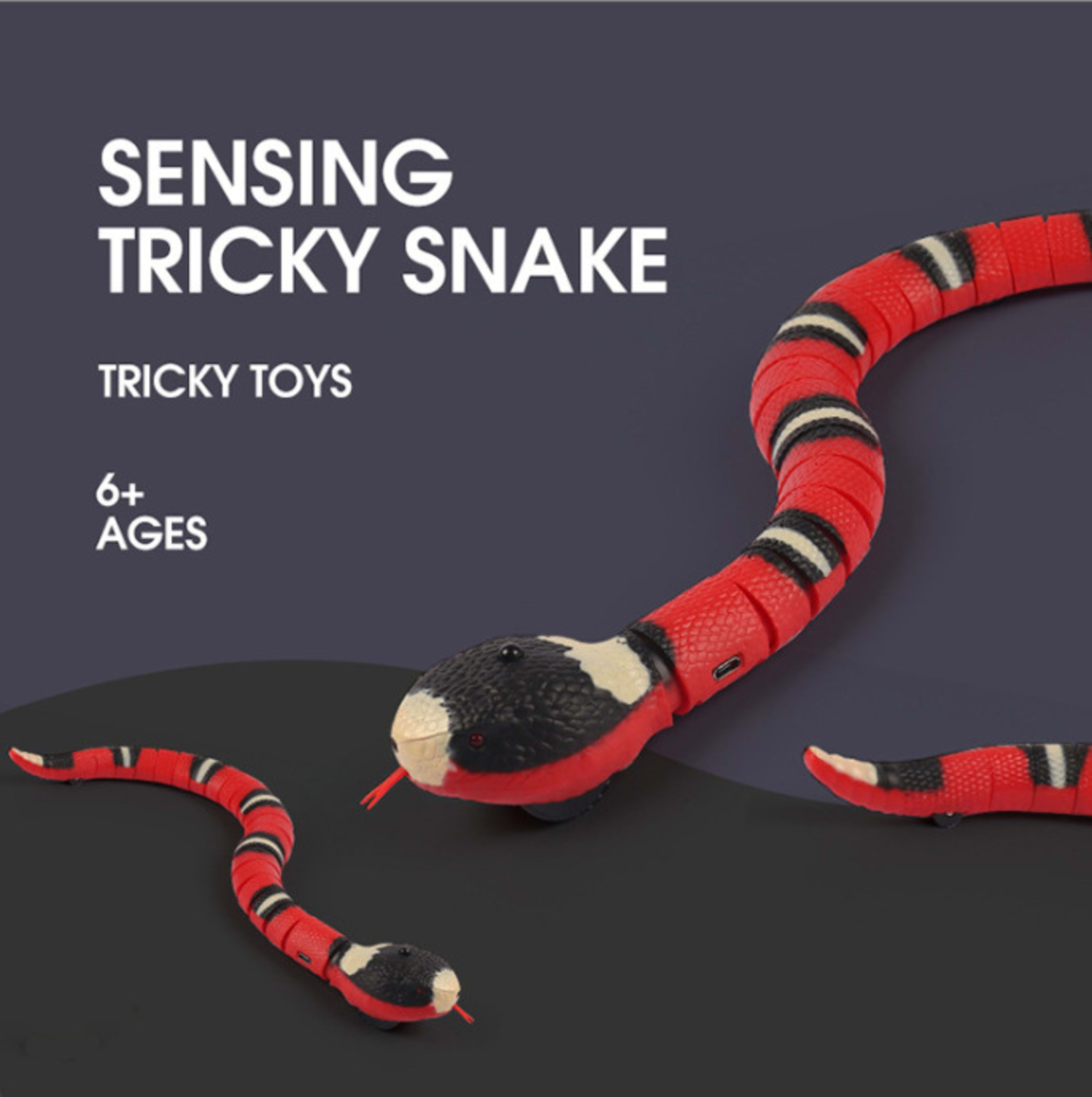 Remote Control Electric Toys Intelligent Induction Obstacle Avoidance Silver Ring Snake 7